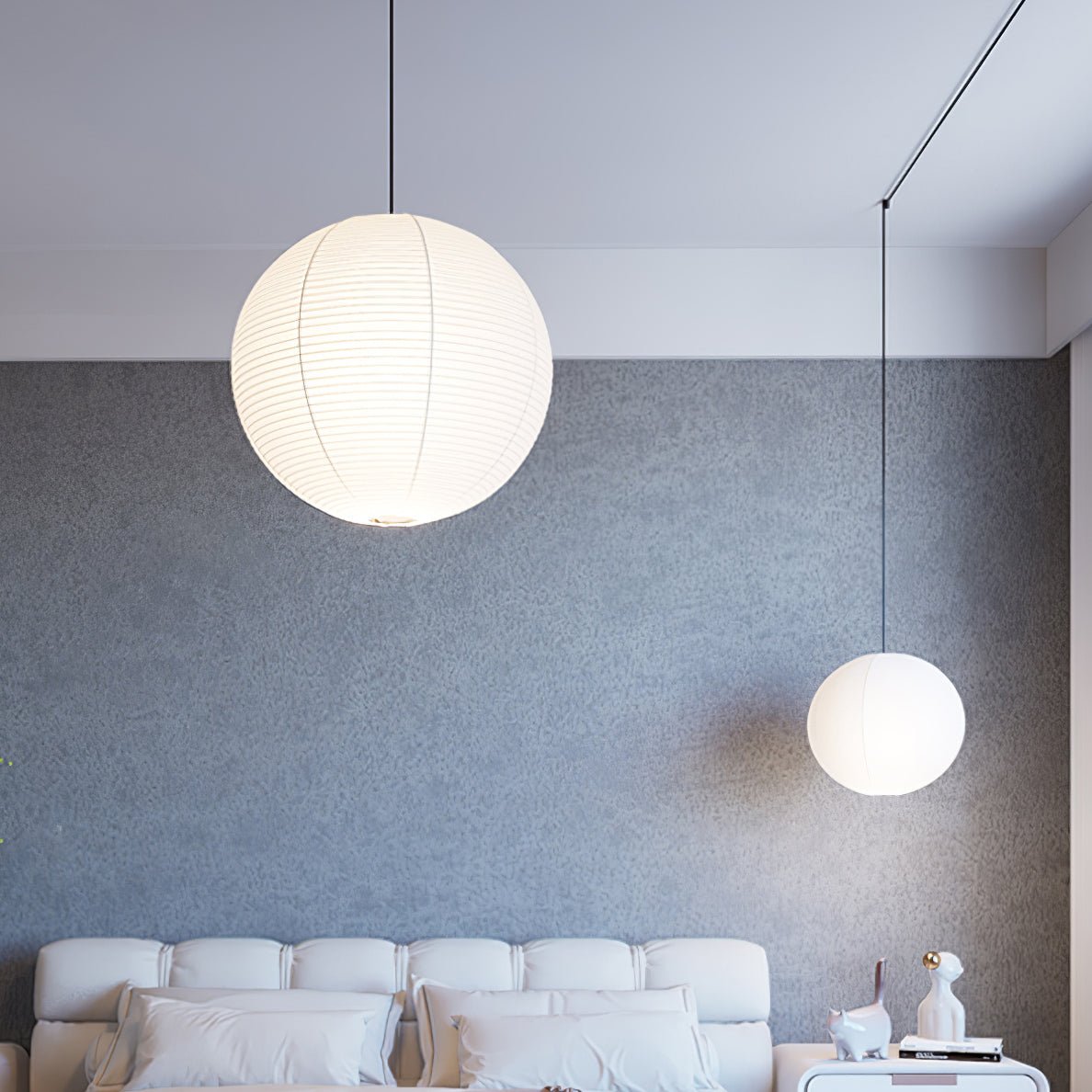 Akari A Pendant Swag Light (black plug wire)