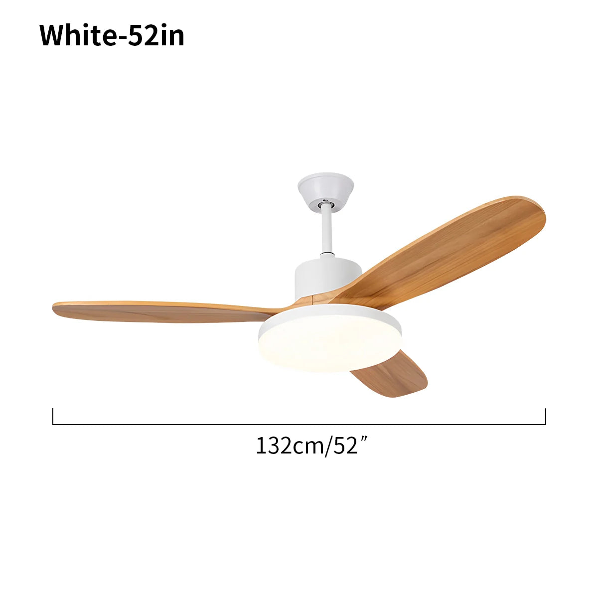 3 Wood Blade Ceiling Fan with Light