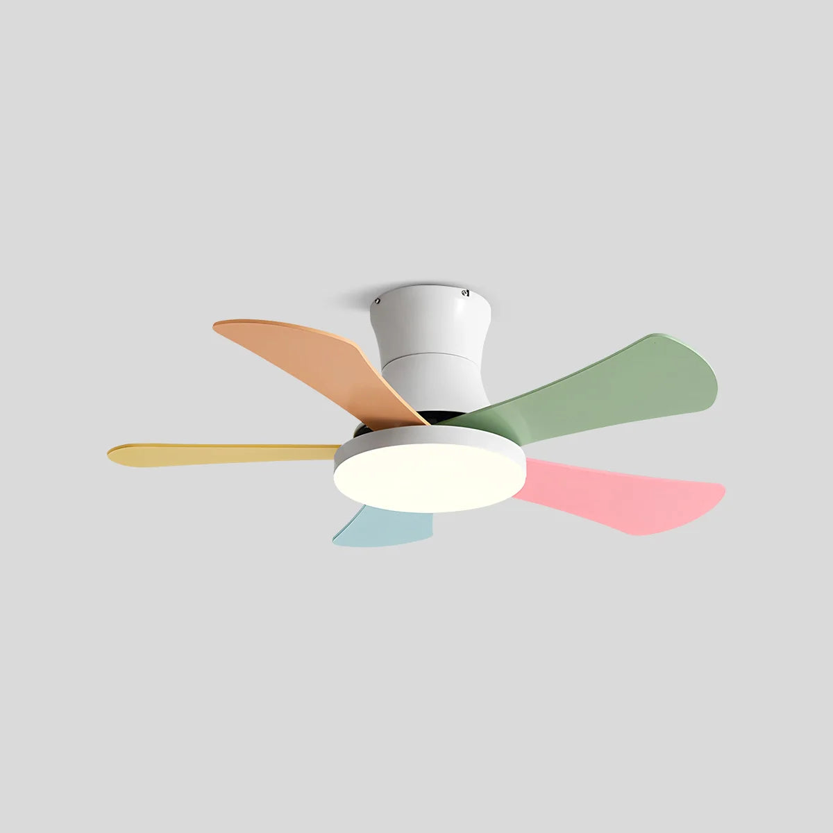 Scandi Low Profile Ceiling Fan with Light