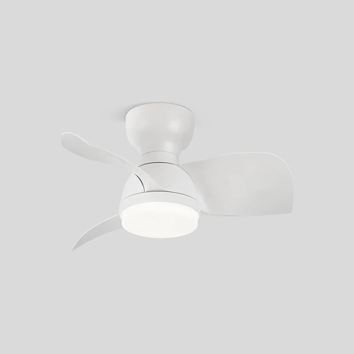 Antizer Small Flush Mount Ceiling Fan with Light White Dia 55cm / 22"