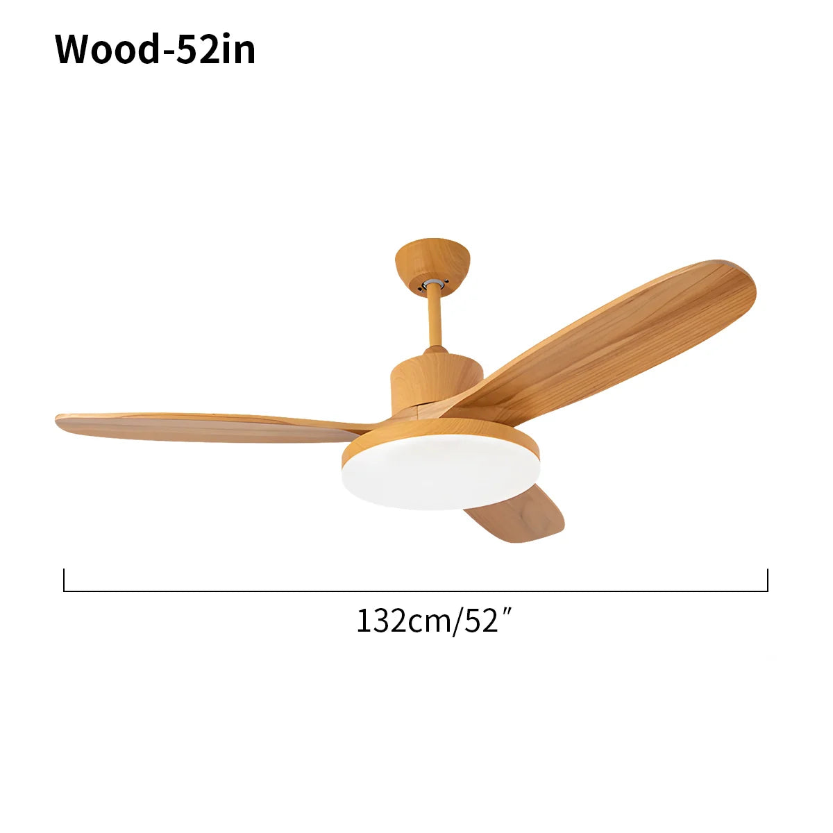 3 Wood Blade Ceiling Fan with Light