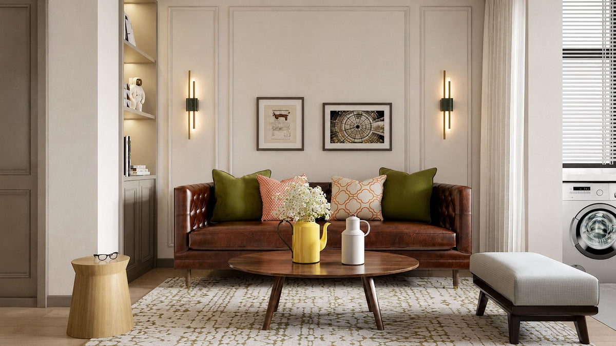 Modern Gold Wall Sconce with Green Stone-Inspired Detail