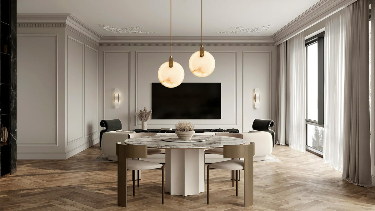 Natural Stone Pendant Lamp with a Warm Glow