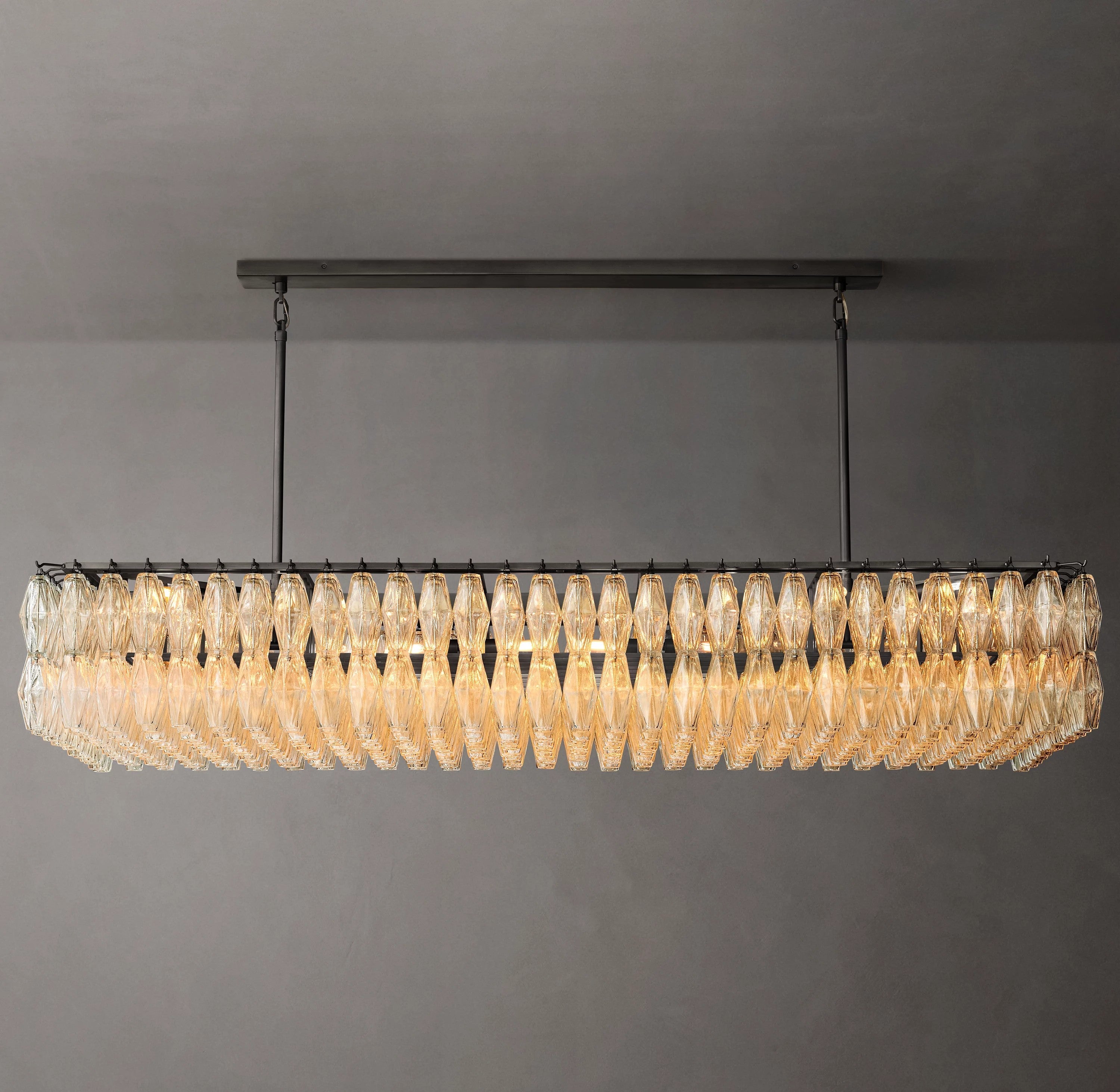 Clear Murano Glass Rectangular Chandelier - Chiara