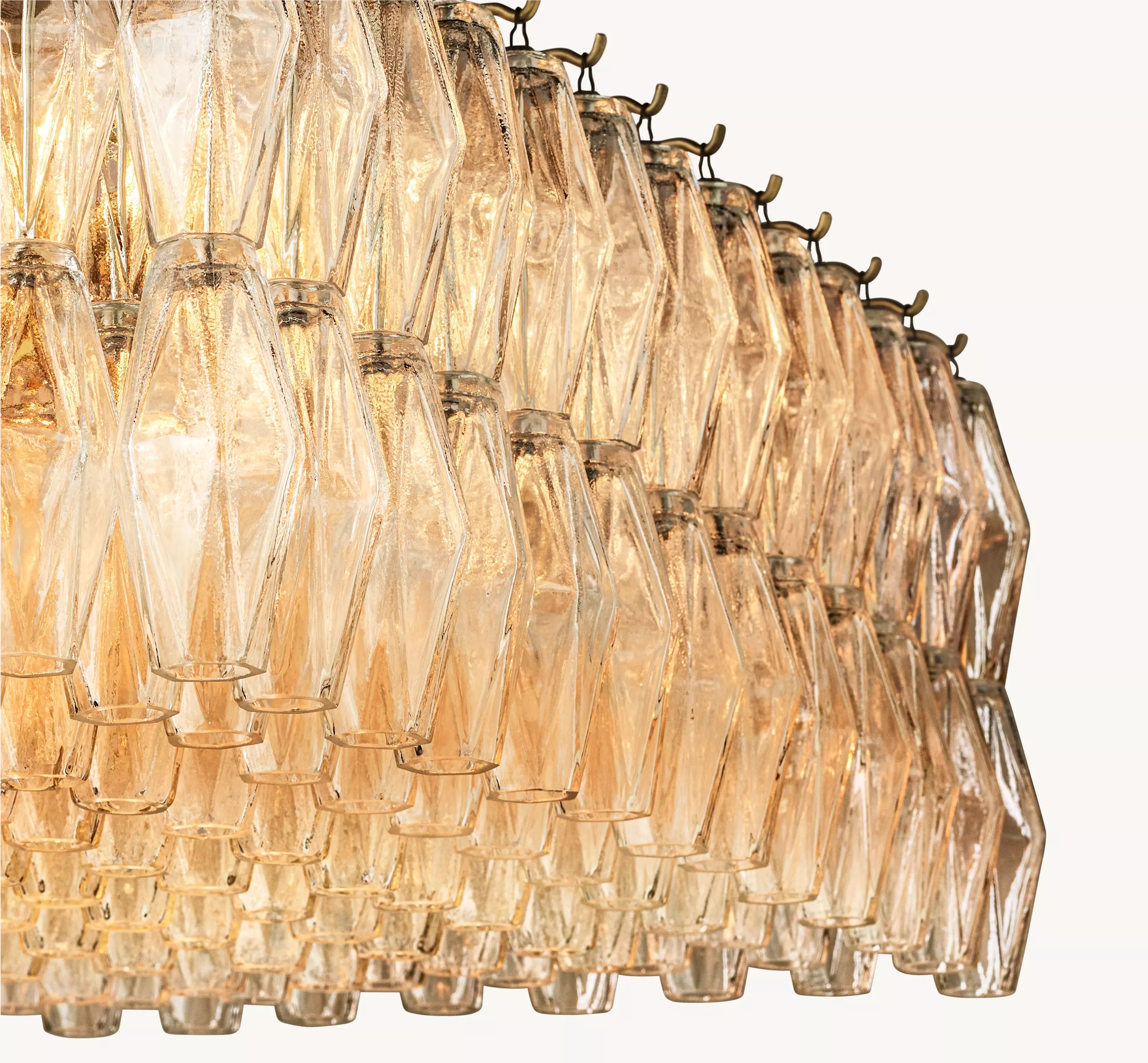 Clear Murano Glass Rectangular Chandelier - Chiara