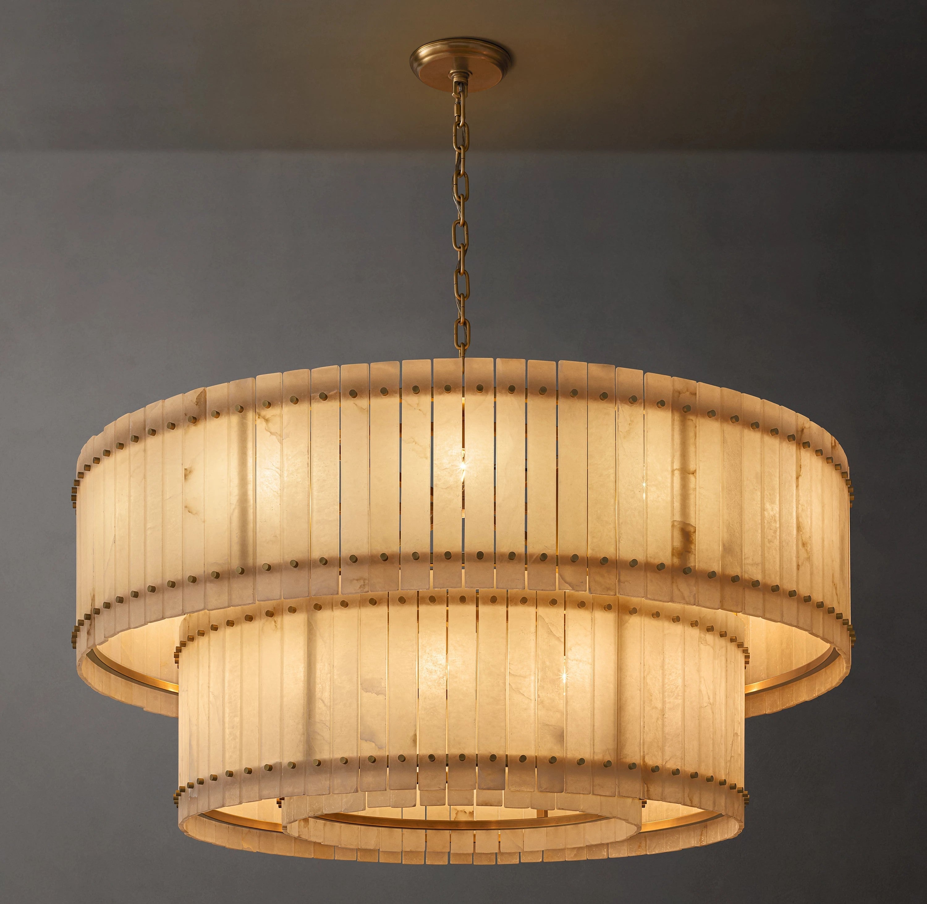 Alabaster Two-Tier Chandelier - San Marco