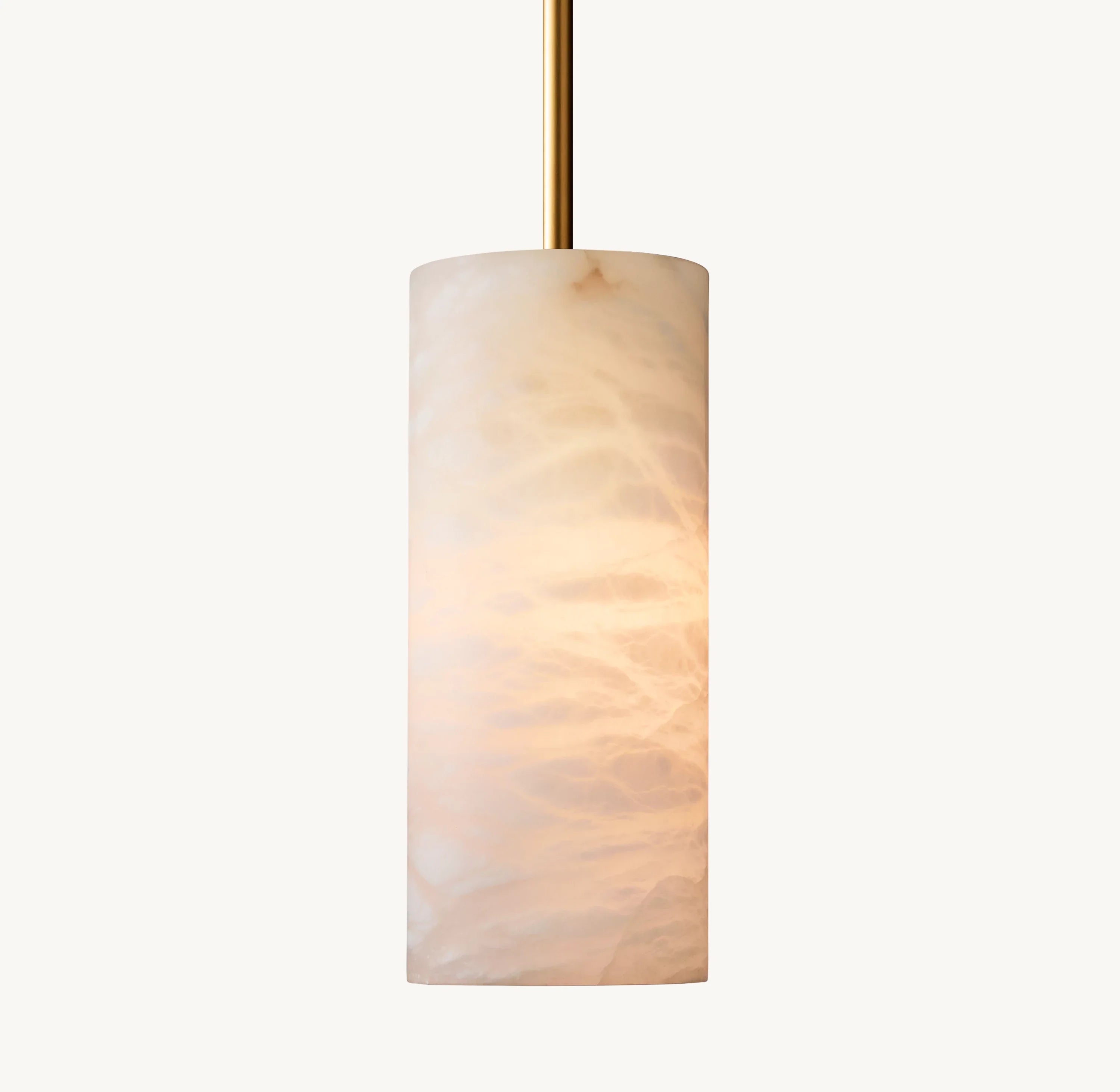 Hand-carved Alabaster Cylinder Pendant Light - Celestial