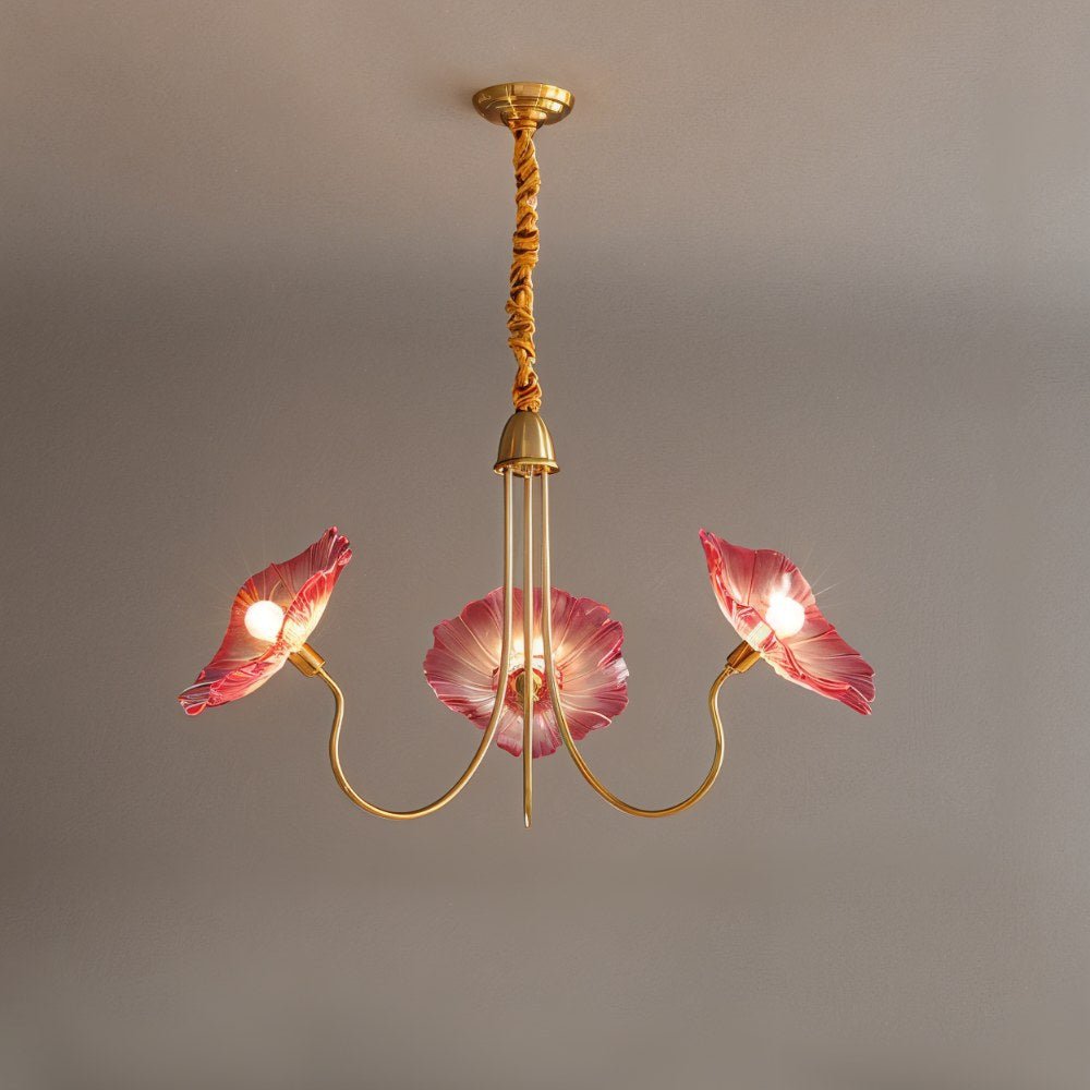 Floare Chandelier A - Red L35.4"(90cm) x H21.6"(55cm)