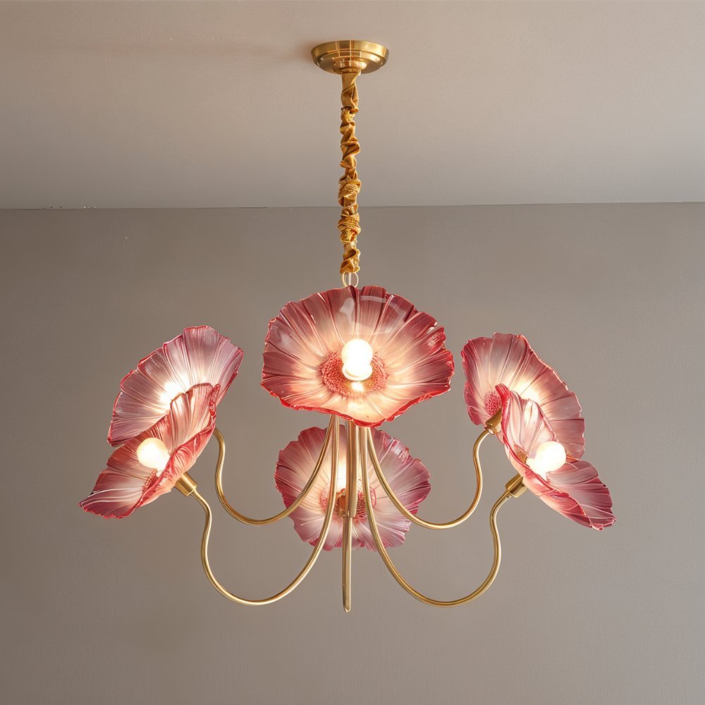 Floare Chandelier B - Red L35.4"(90cm) x H21.6"(55cm)