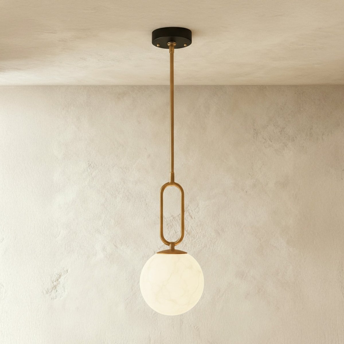 Gong Alabaster Pendant Light