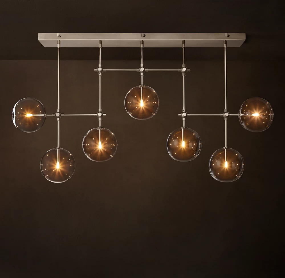 Linear Sputnik Globe Glass Chandelier - Mobile