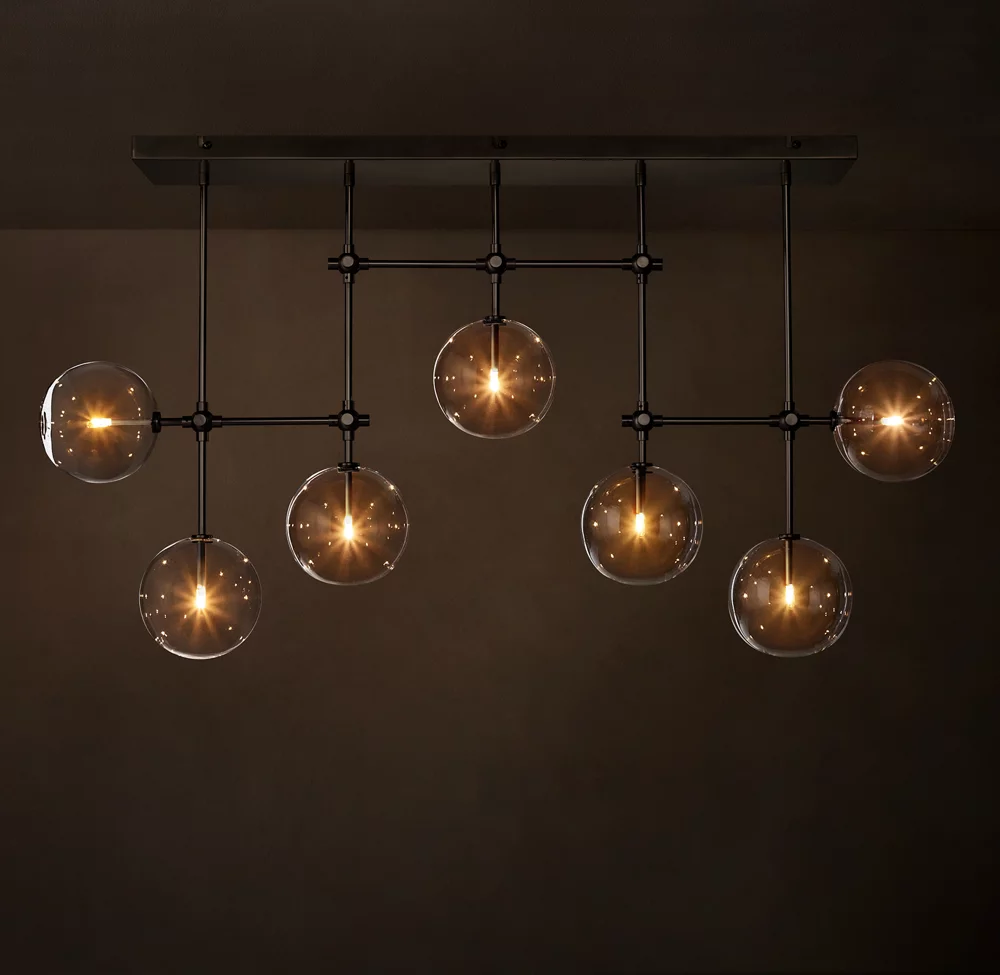 Linear Sputnik Globe Glass Chandelier - Mobile