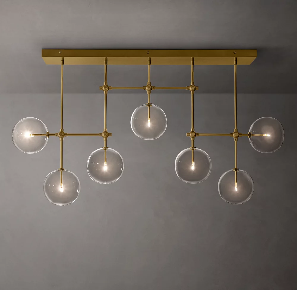 Linear Sputnik Globe Glass Chandelier - Mobile