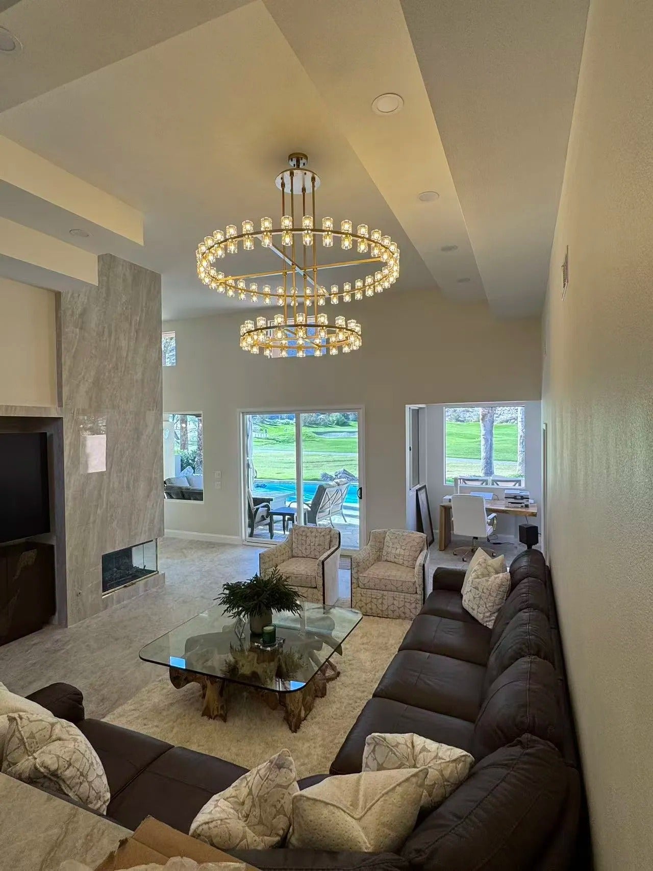 60 Inch Hexagonal Crystal Tiered Chandelier – Arcachon
