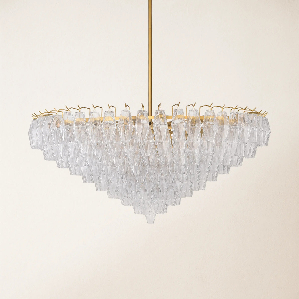 Clear Murano Glass Tiered Chandelier - Chiara