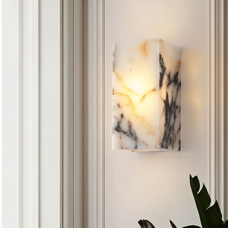 Alabaster Cube Wall Lamp