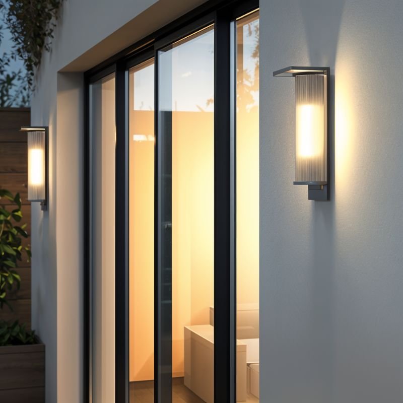 Karasi Outdoor Wall Lamp Hardwired: L7"(18cm) x H19.7"(50cm) / 10W