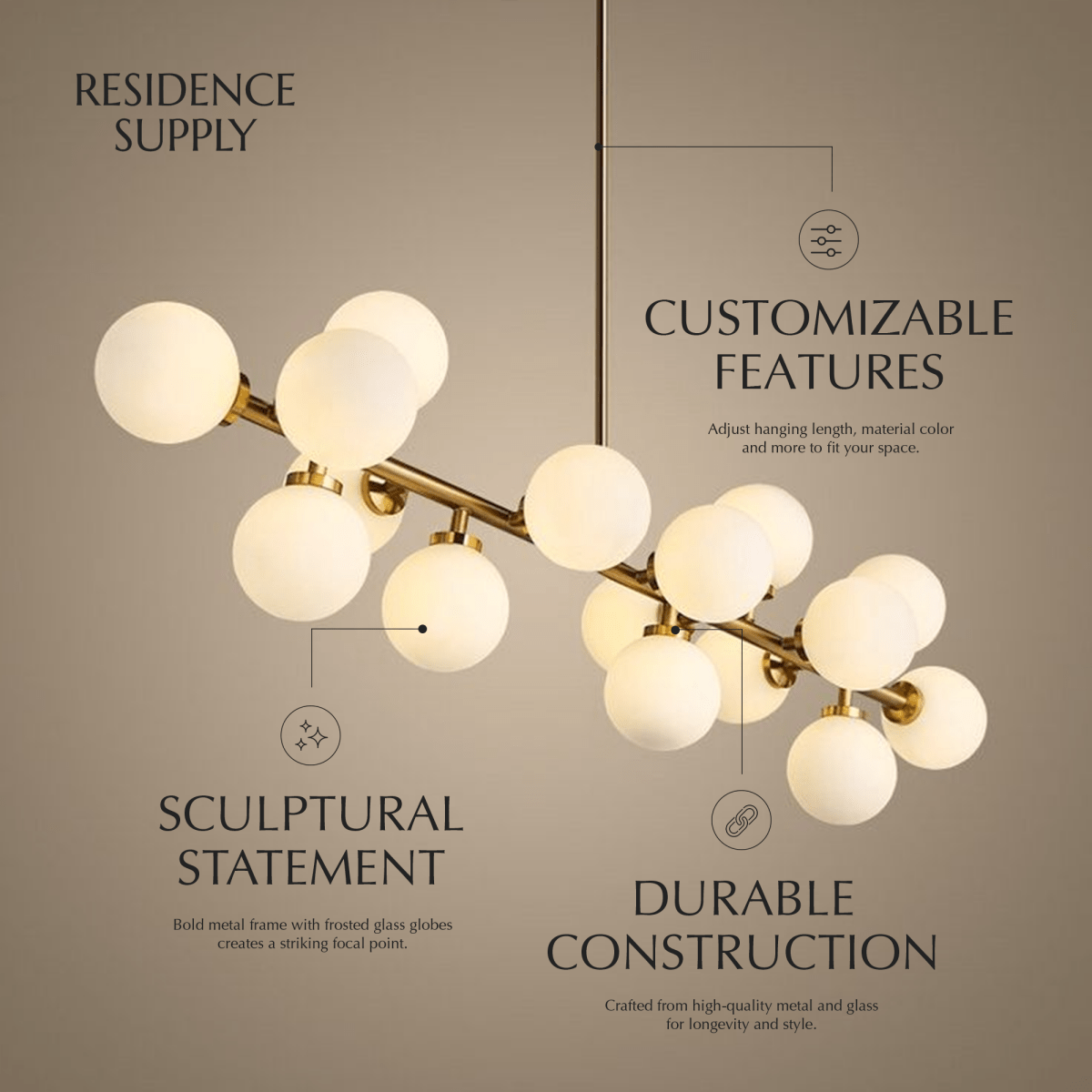 Novira Frosted Glass Globe Chandelier
