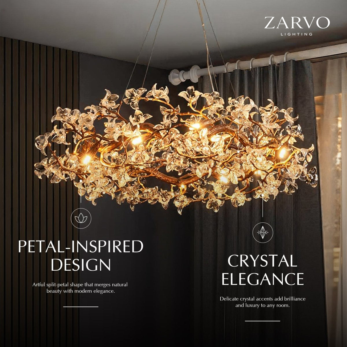 Petala Crystal Round Chandelier