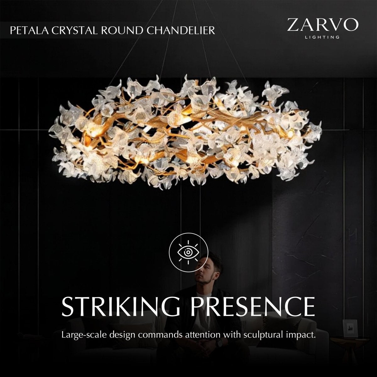 Petala Crystal Round Chandelier