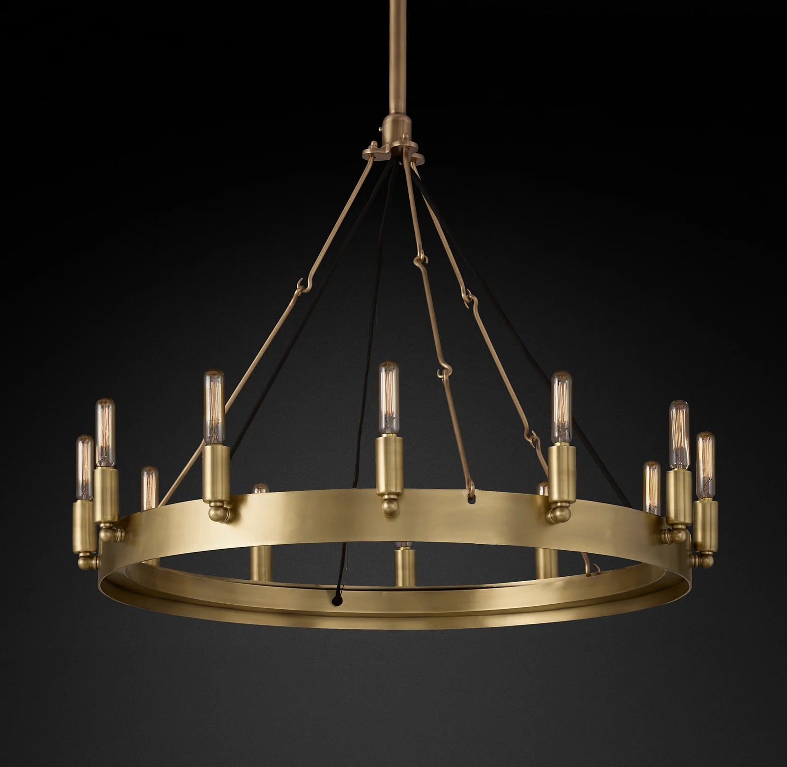 Vintage Filament Bent Tip Candle Round Chandelier - Camino