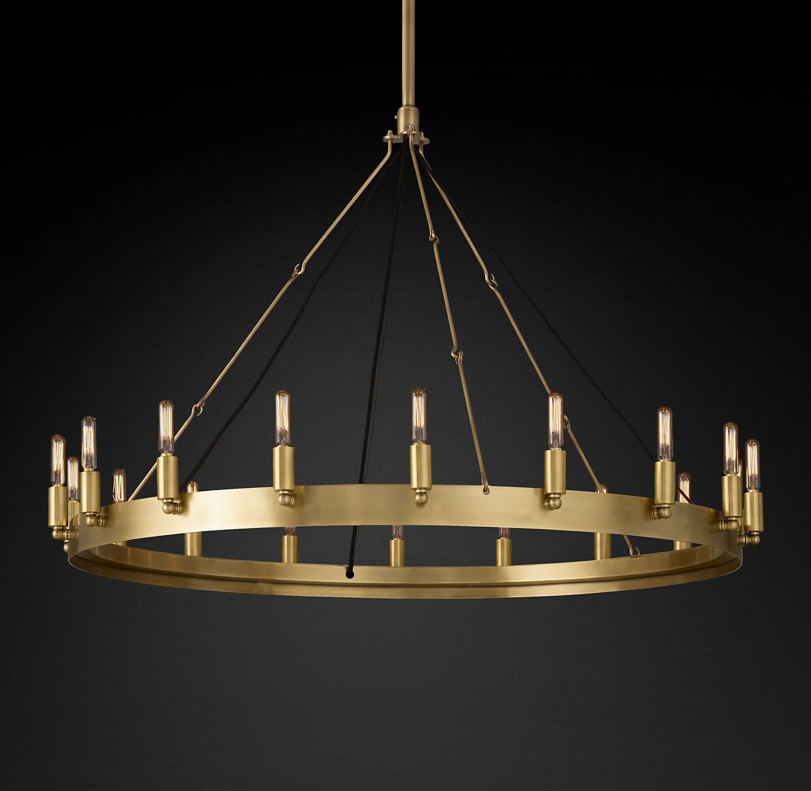 Vintage Filament Bent Tip Candle Round Chandelier - Camino