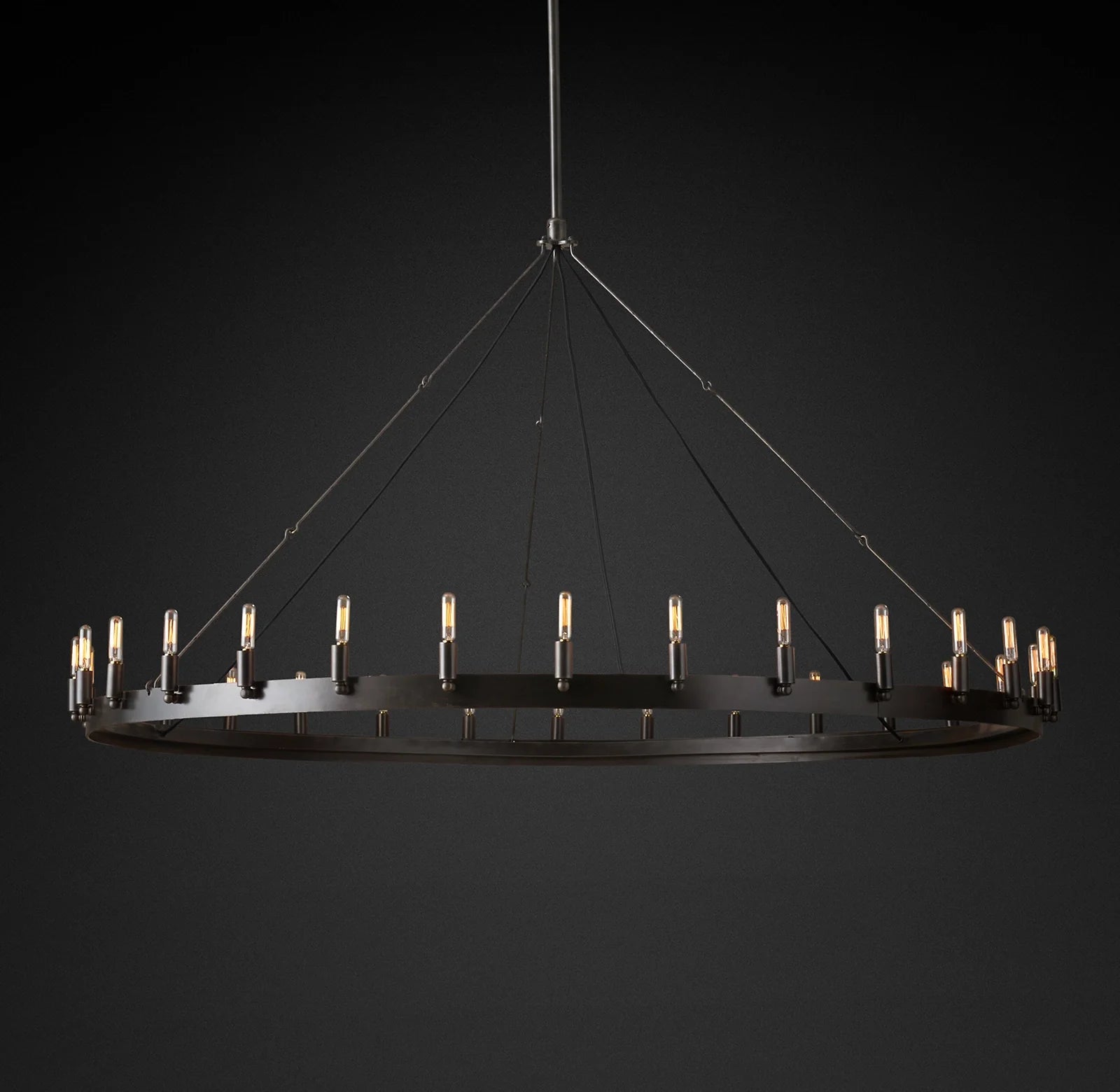Vintage Filament Bent Tip Candle Round Chandelier - Camino