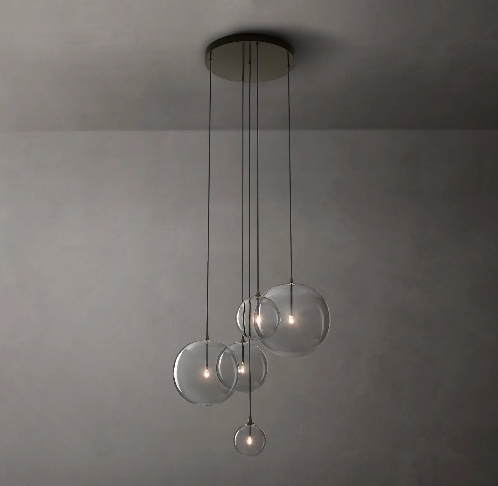 Blown Glass Globe Cluster Chandelier - Mobile
