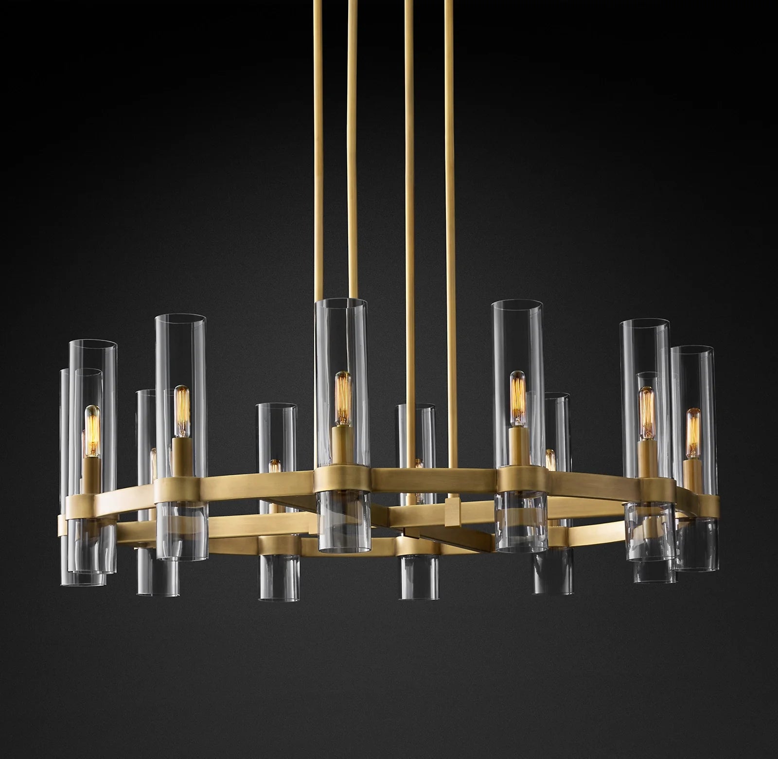 Cylindrical Glass Candle Round Chandelier - Ravelle