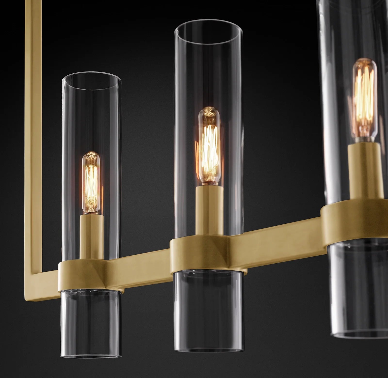 Cylindrical Glass Candle Linear Chandelier - Ravelle