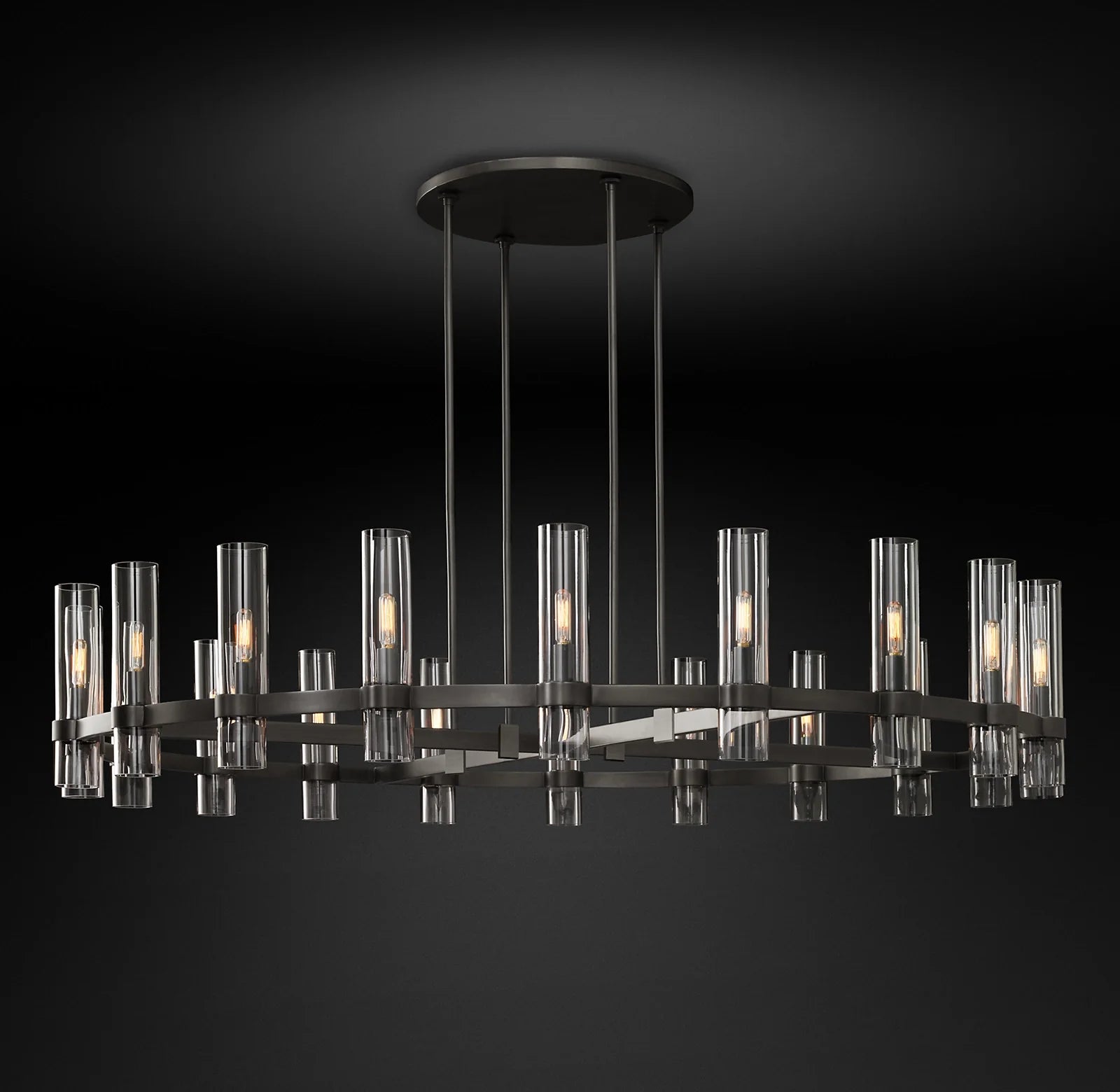 Cylindrical Glass Candle Round Chandelier - Ravelle