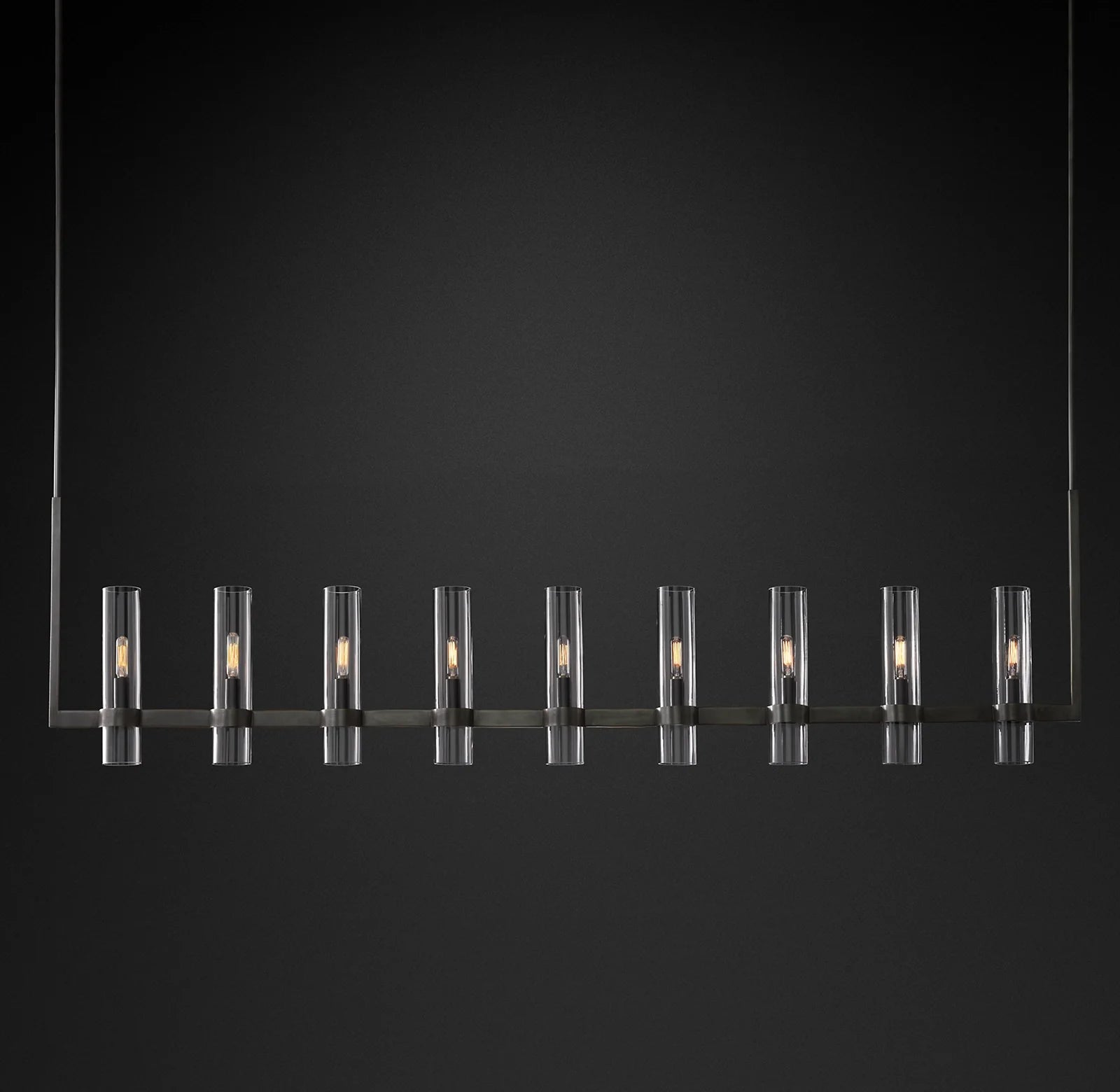 Cylindrical Glass Candle Linear Chandelier - Ravelle
