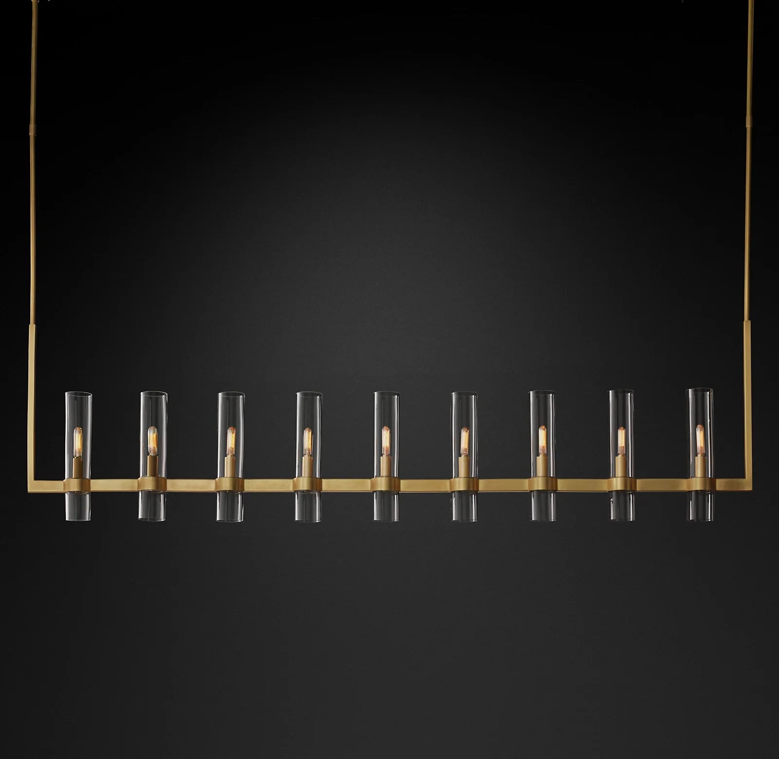 Cylindrical Glass Candle Linear Chandelier - Ravelle