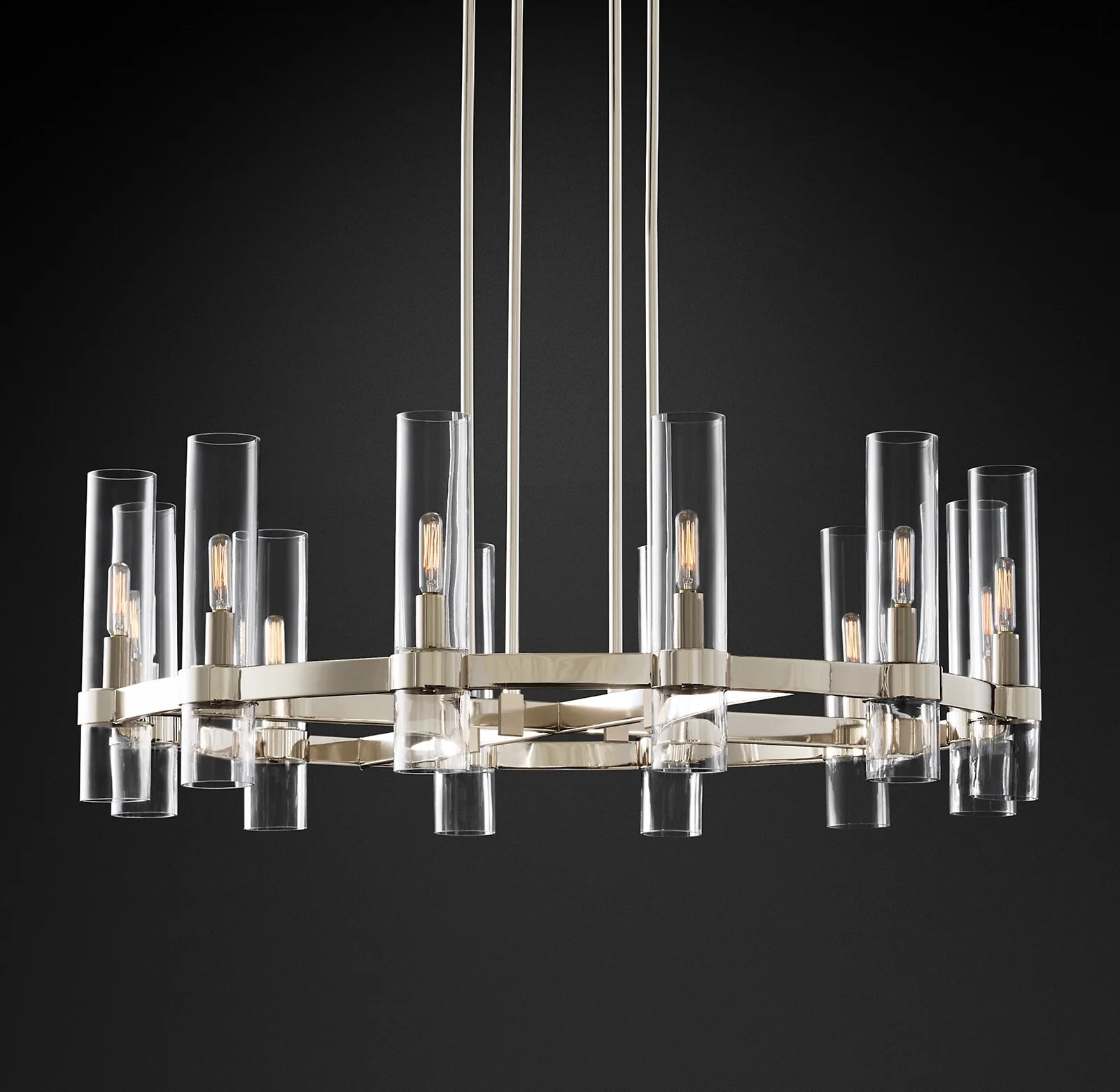 Cylindrical Glass Candle Round Chandelier - Ravelle