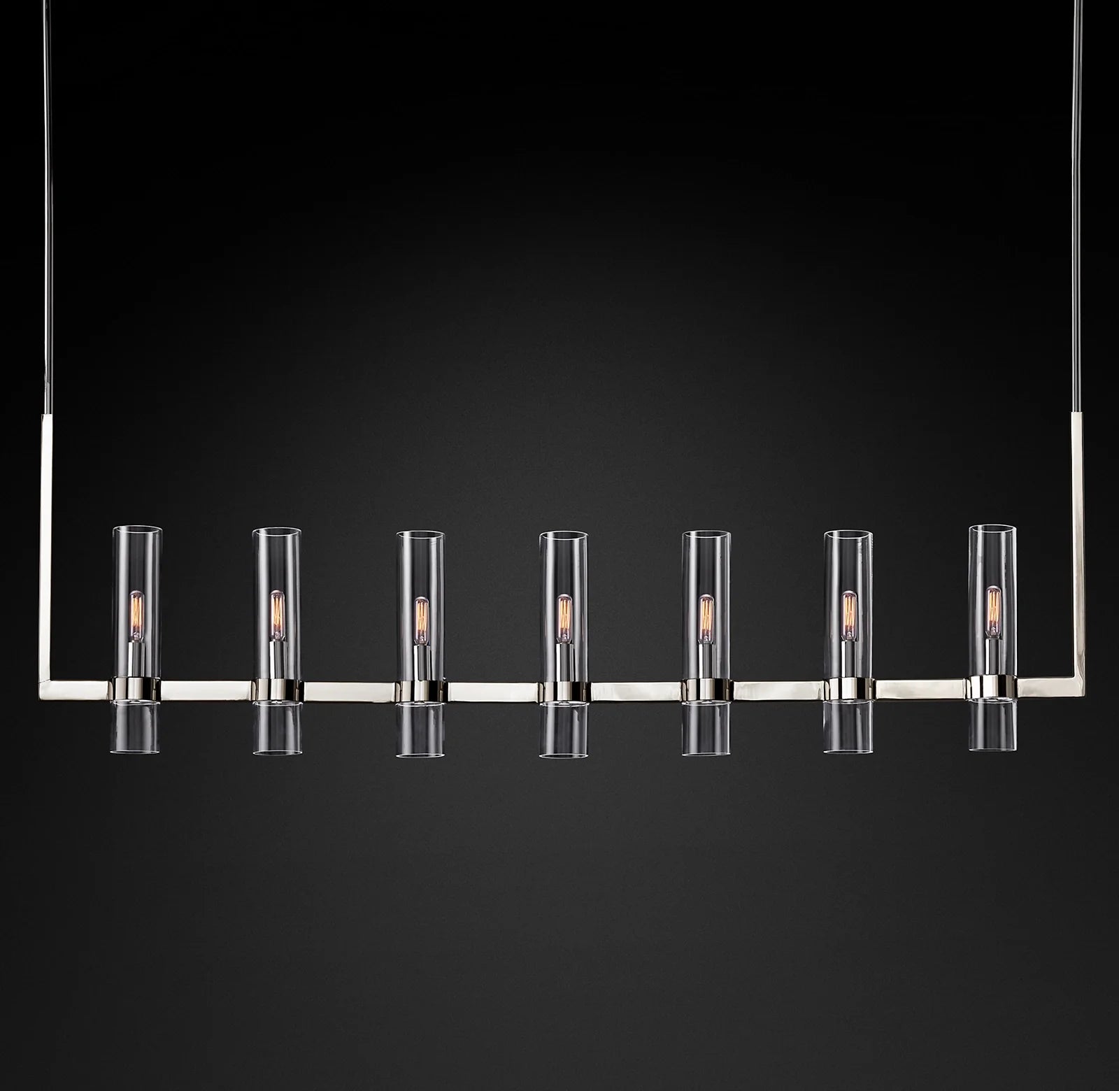 Cylindrical Glass Candle Linear Chandelier - Ravelle