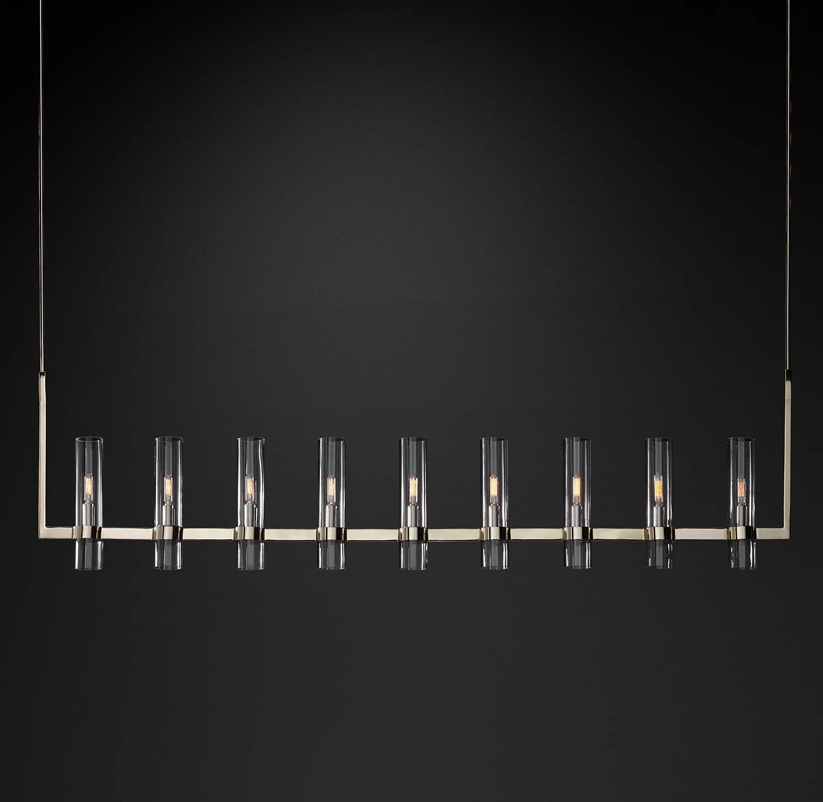 Cylindrical Glass Candle Linear Chandelier - Ravelle
