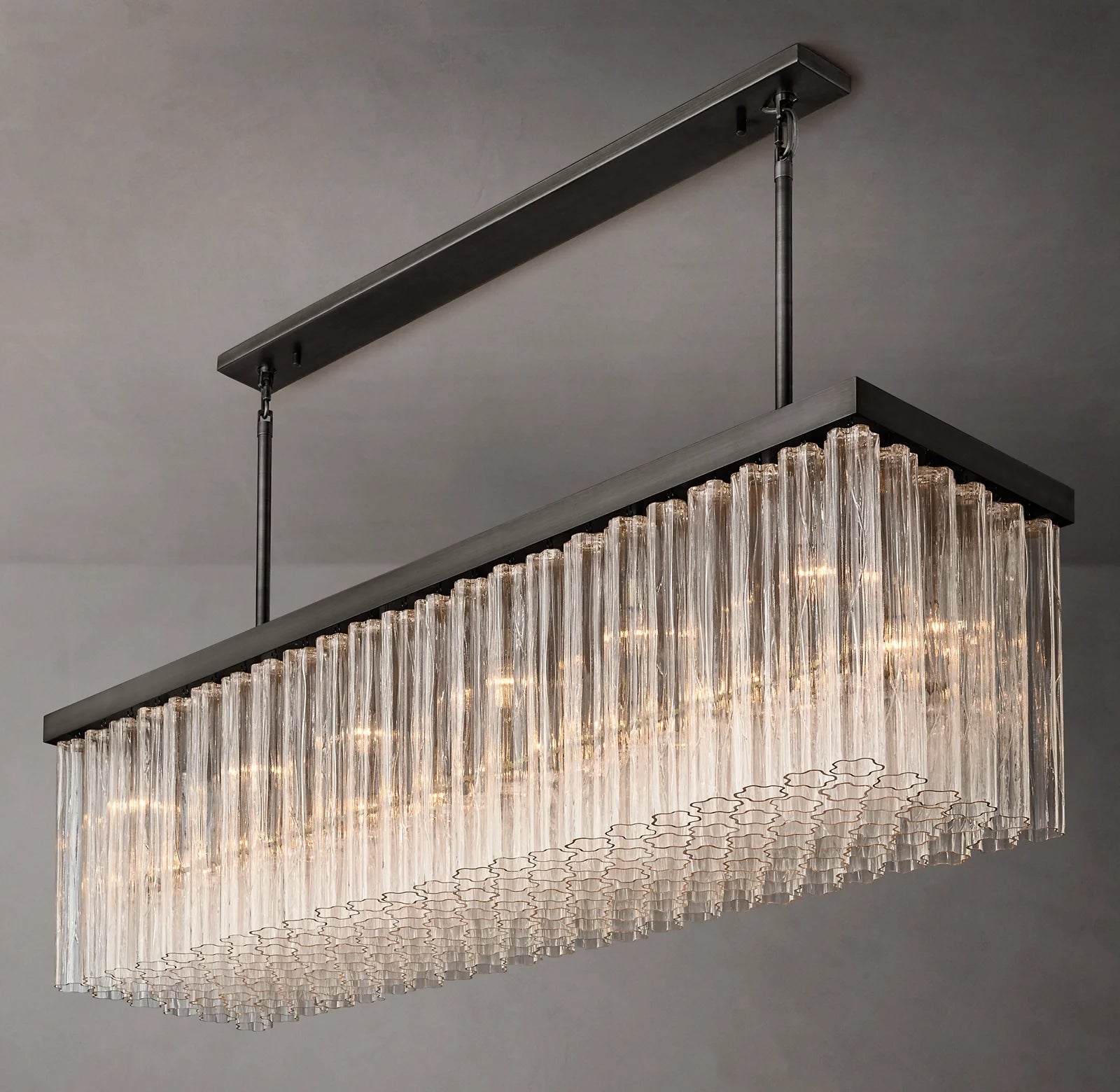 Tronchi Glass Rectangular Chandelier - Cielo