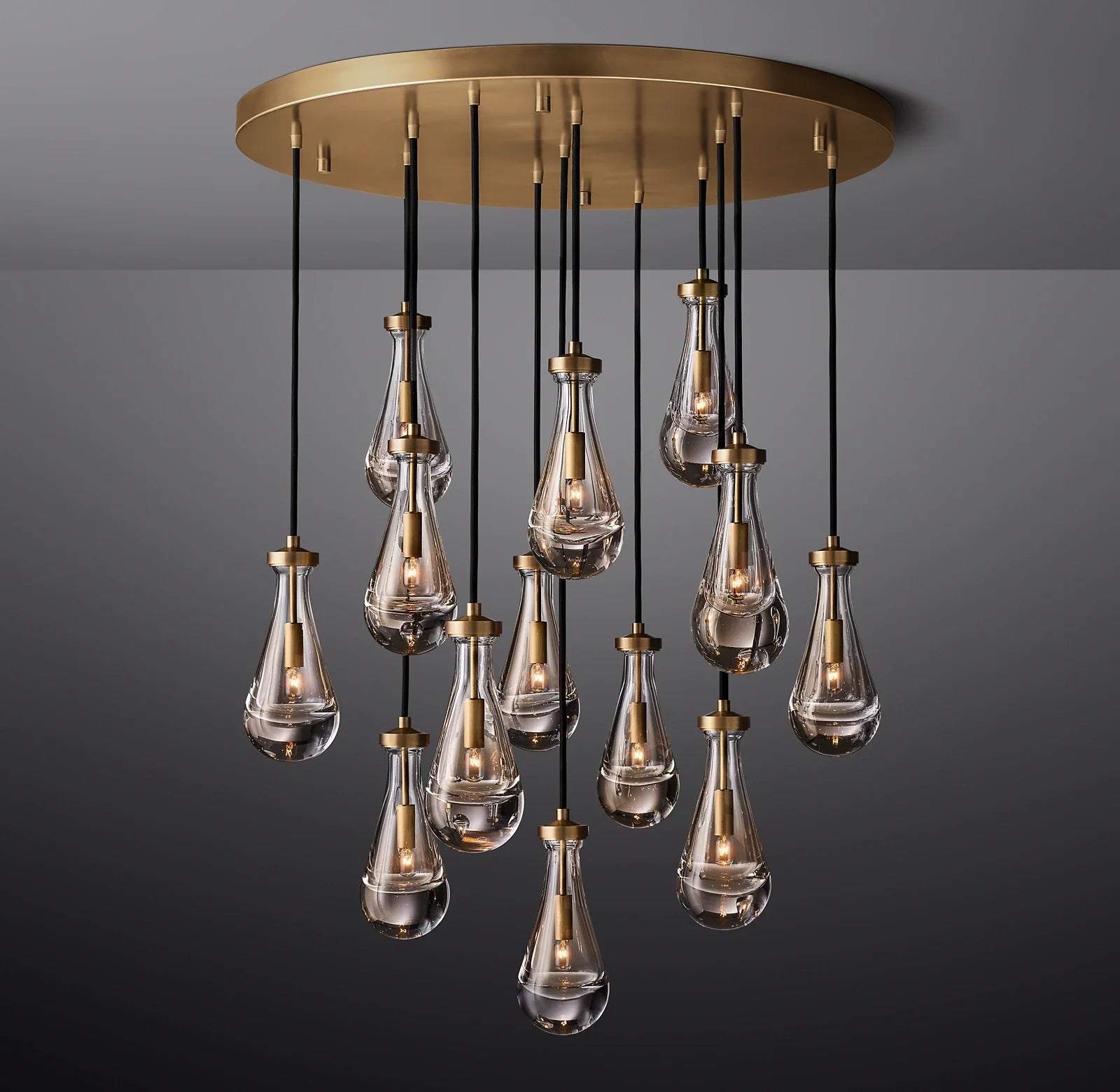 Raindrop Glass Round Chandelier – Ava