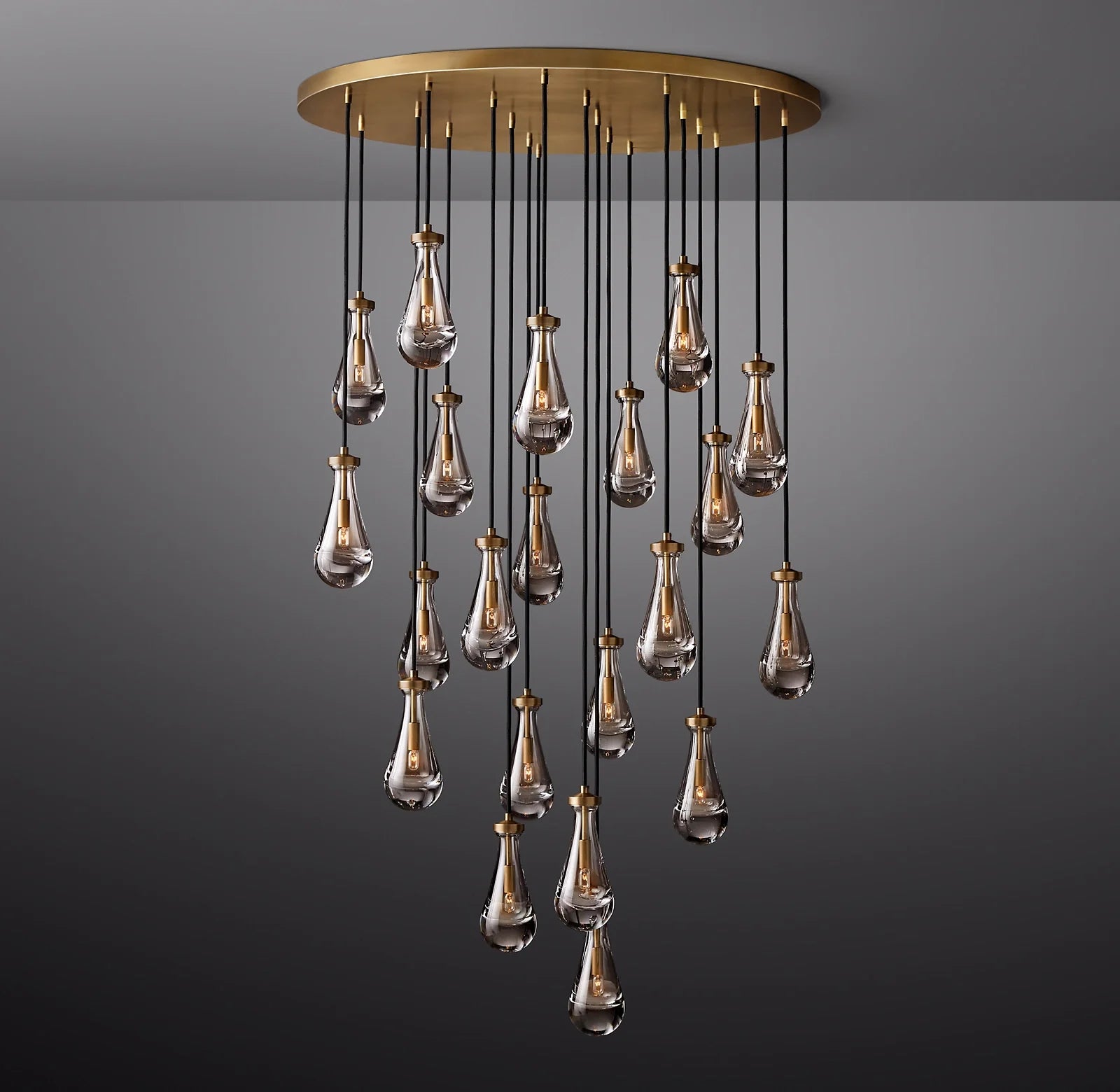 Raindrop Glass Round Chandelier – Ava