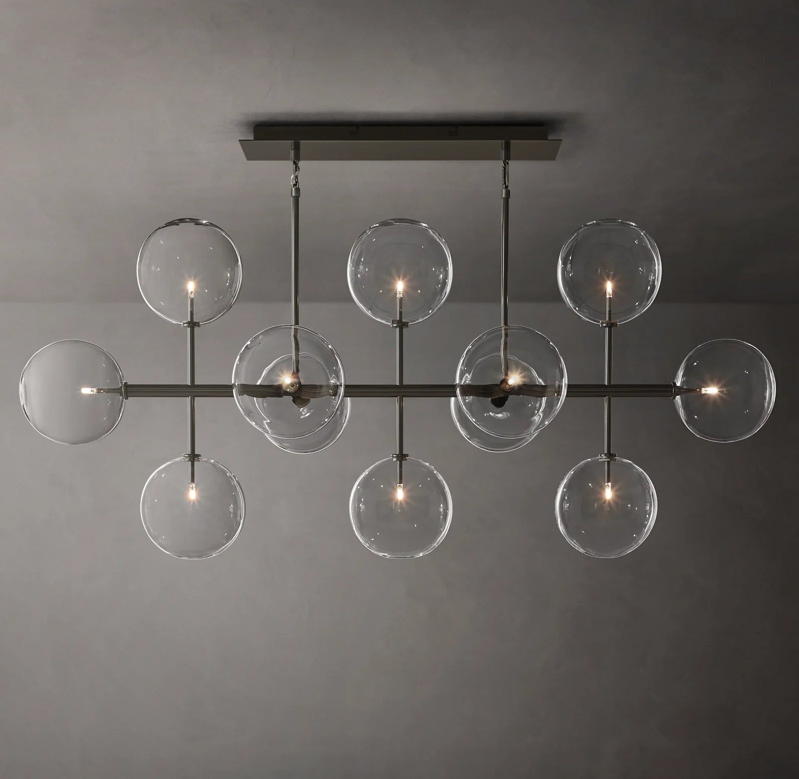 Linear Sputnik Globe Glass Chandelier - Mobile