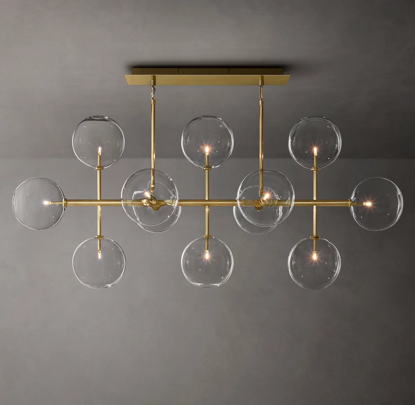 Linear Sputnik Globe Glass Chandelier - Mobile