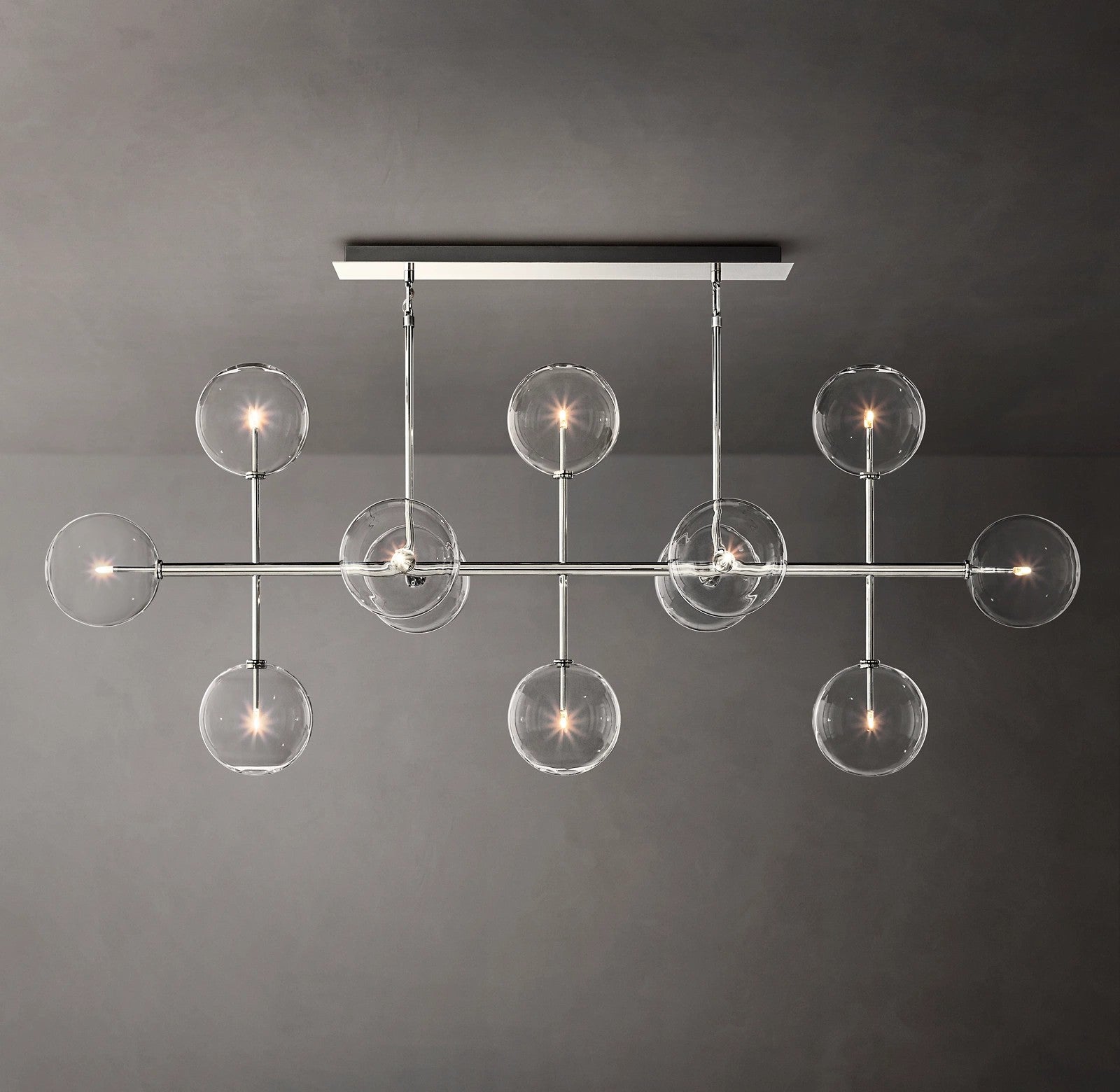 Linear Sputnik Globe Glass Chandelier - Mobile