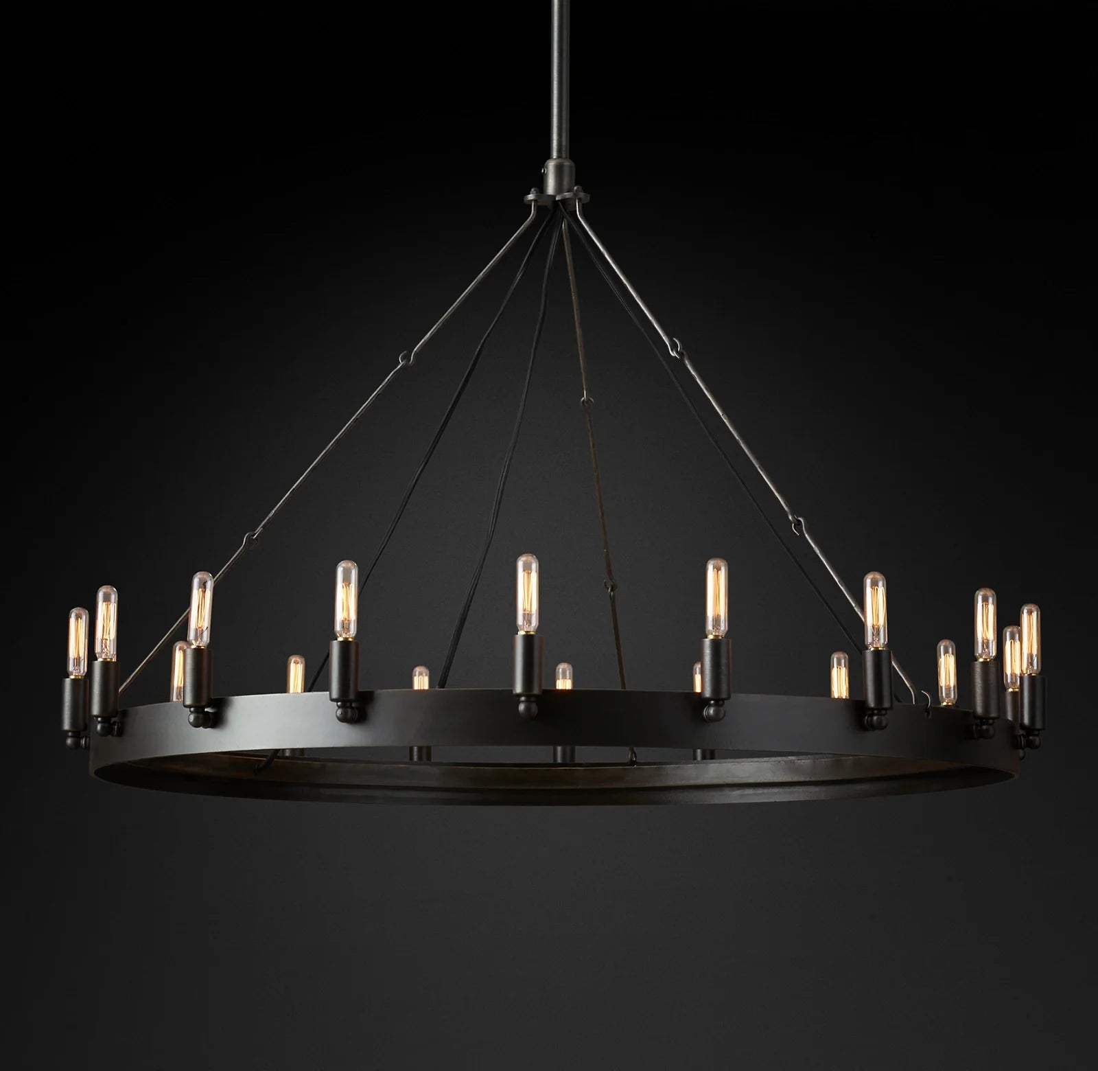 Vintage Filament Bent Tip Candle Round Chandelier - Camino