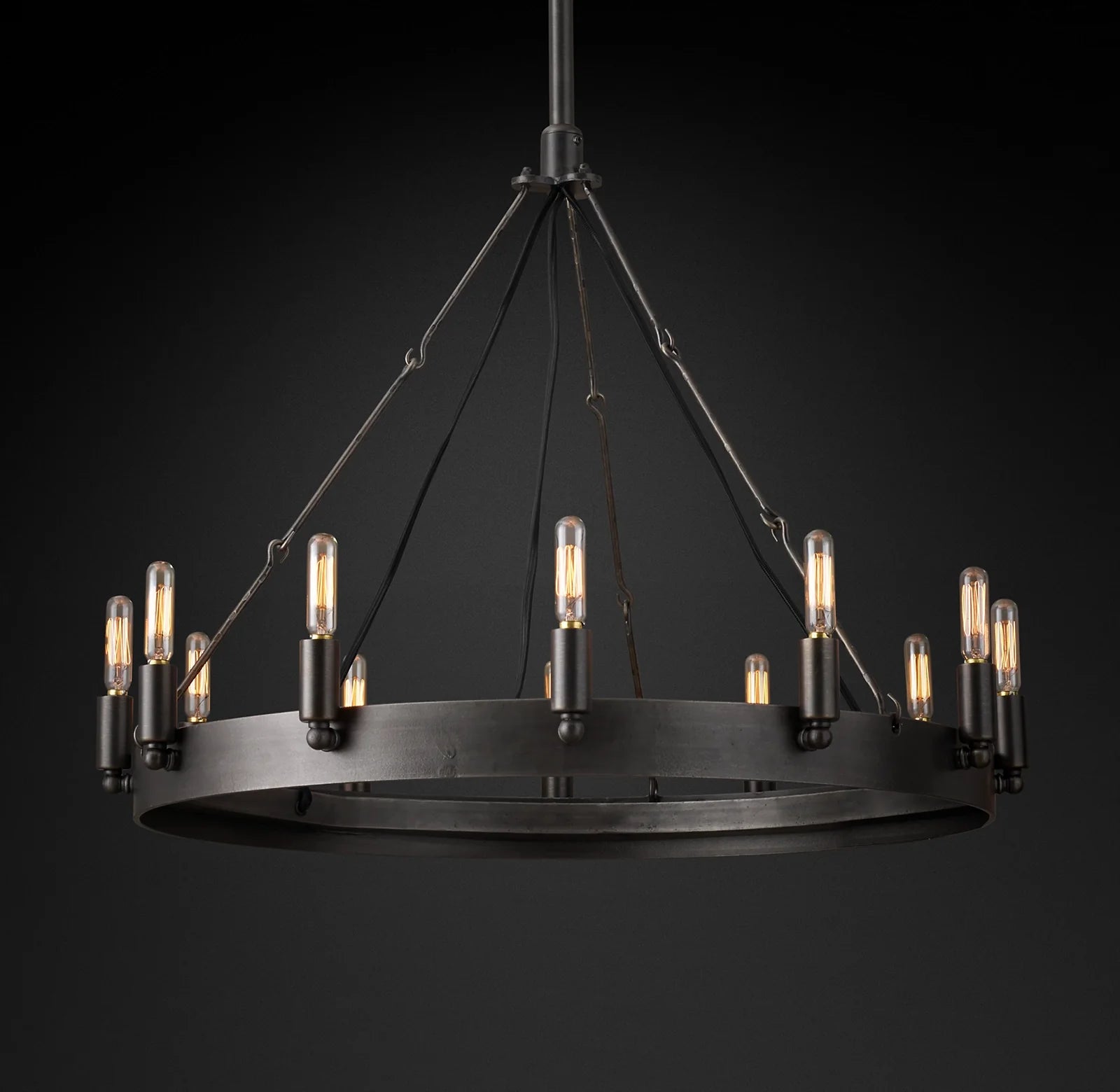 Vintage Filament Bent Tip Candle Round Chandelier - Camino