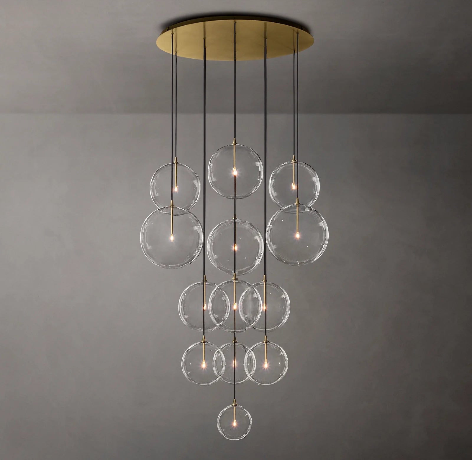 Blown Glass Globe Cluster Chandelier - Mobile