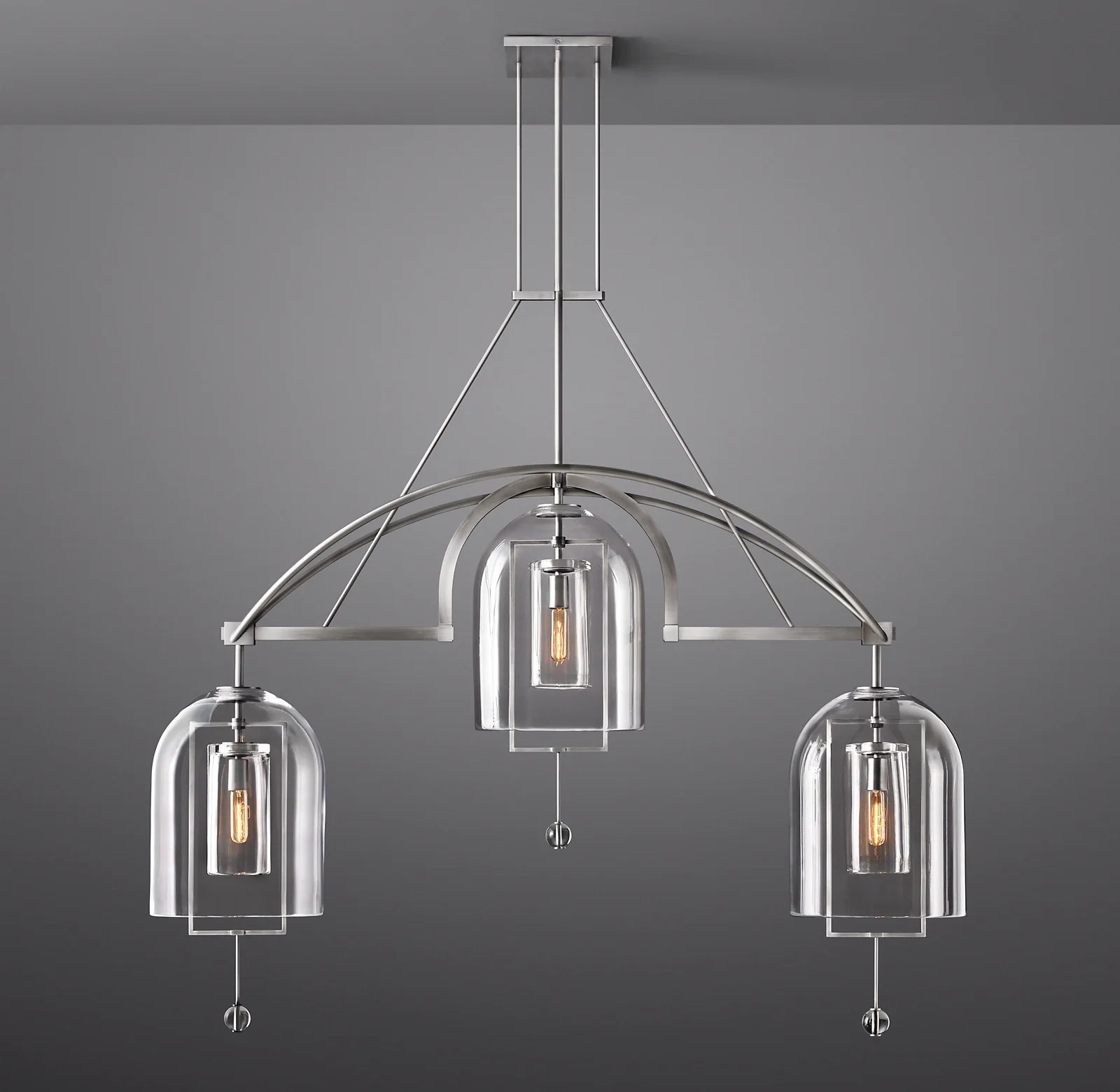 Bell Glass Linear Chandelier - Fulcrum