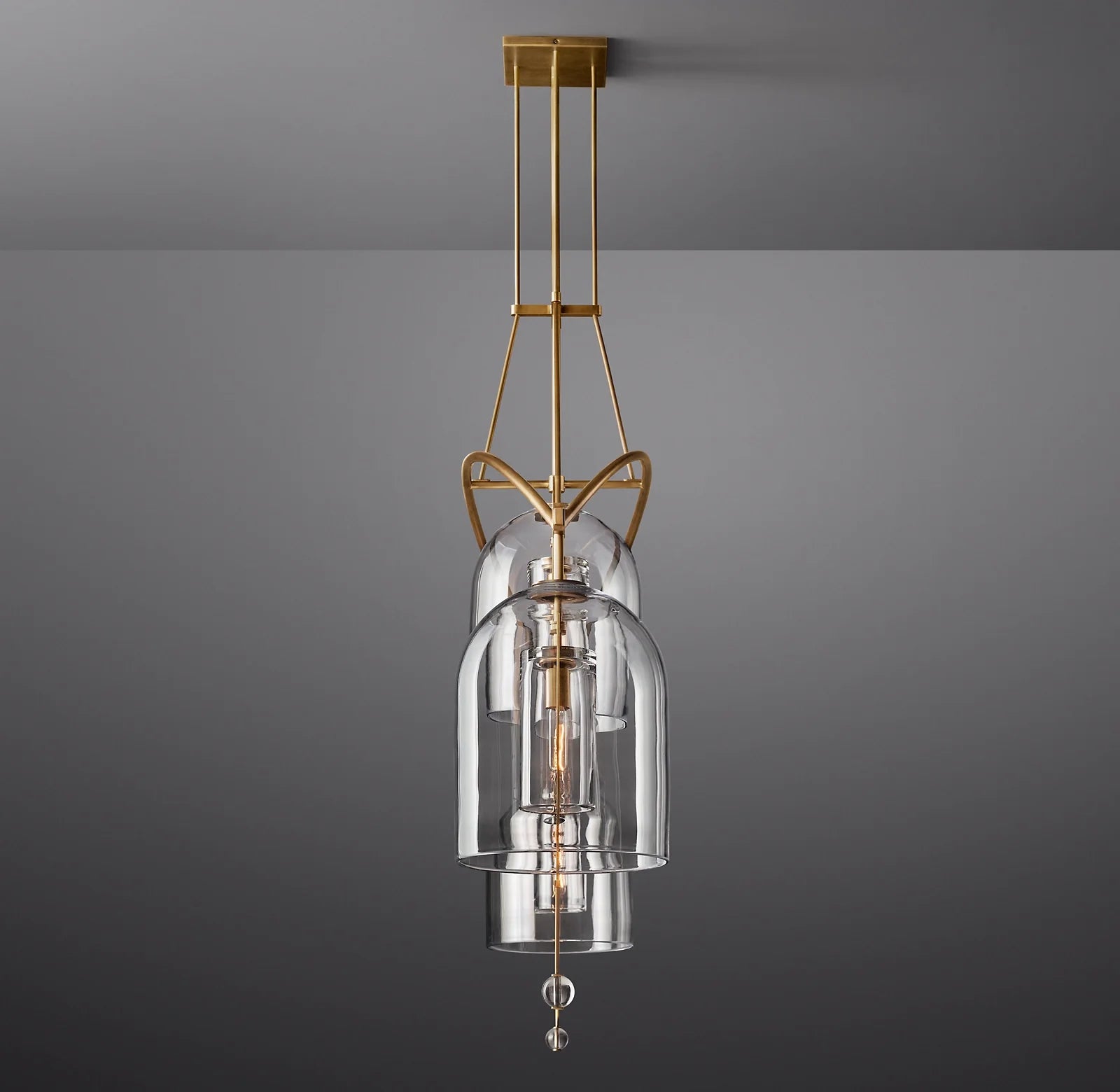 Bell Glass Linear Chandelier - Fulcrum