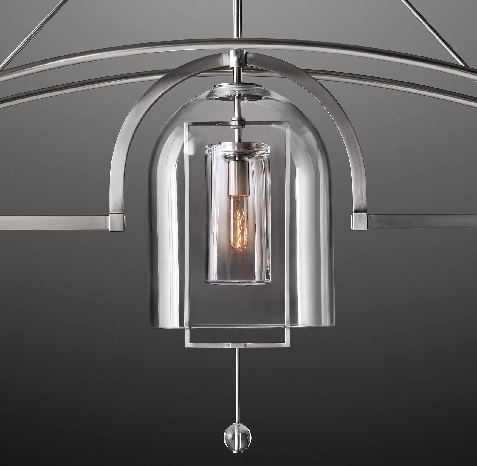 Bell Glass Linear Chandelier - Fulcrum