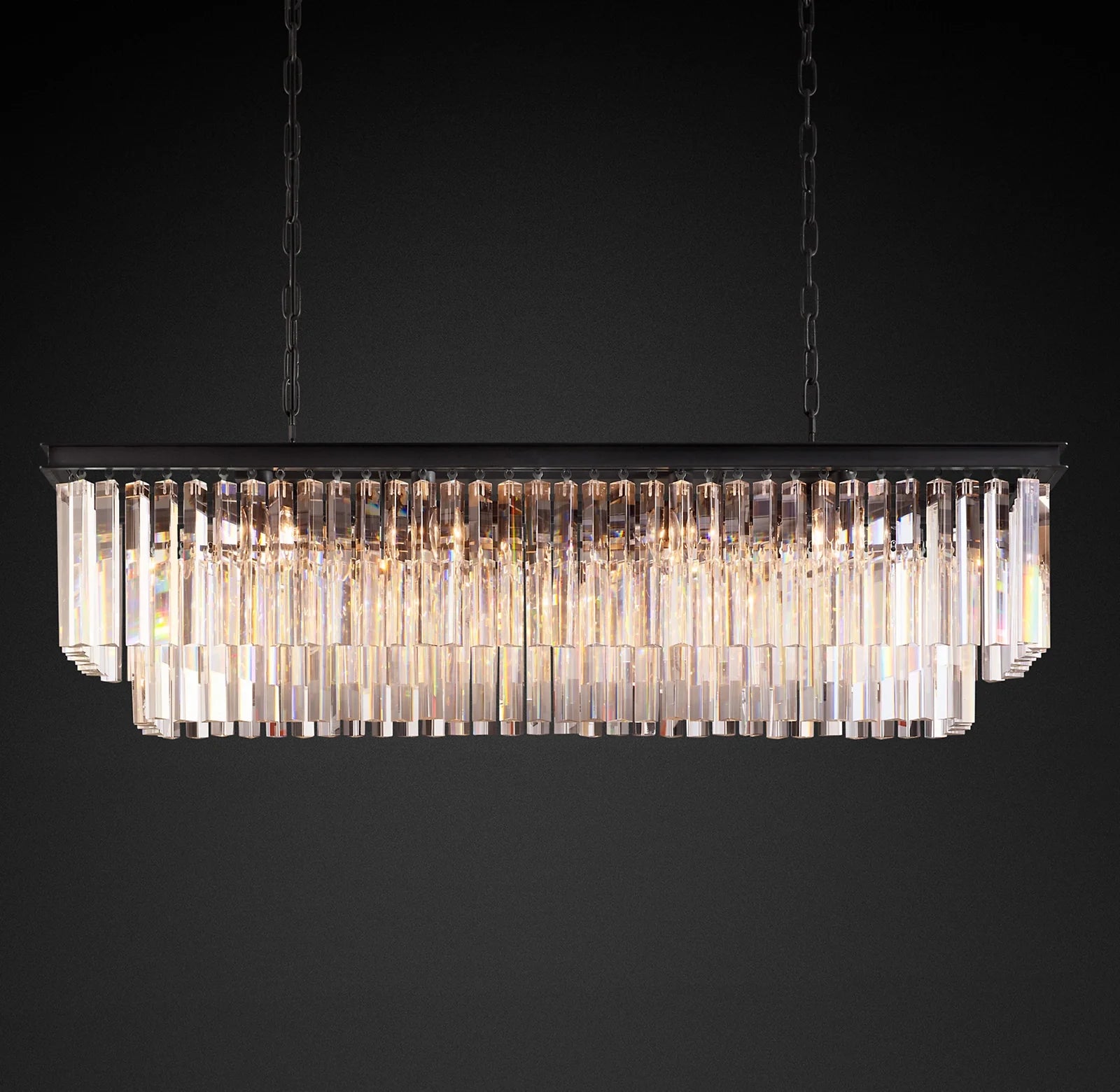 Crystal Prism Rectangular Chandelier - Odeon