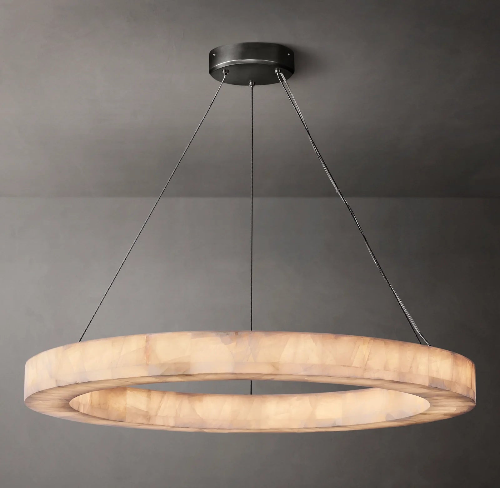 Lueur Round Alabaster Chandelier - Rivage